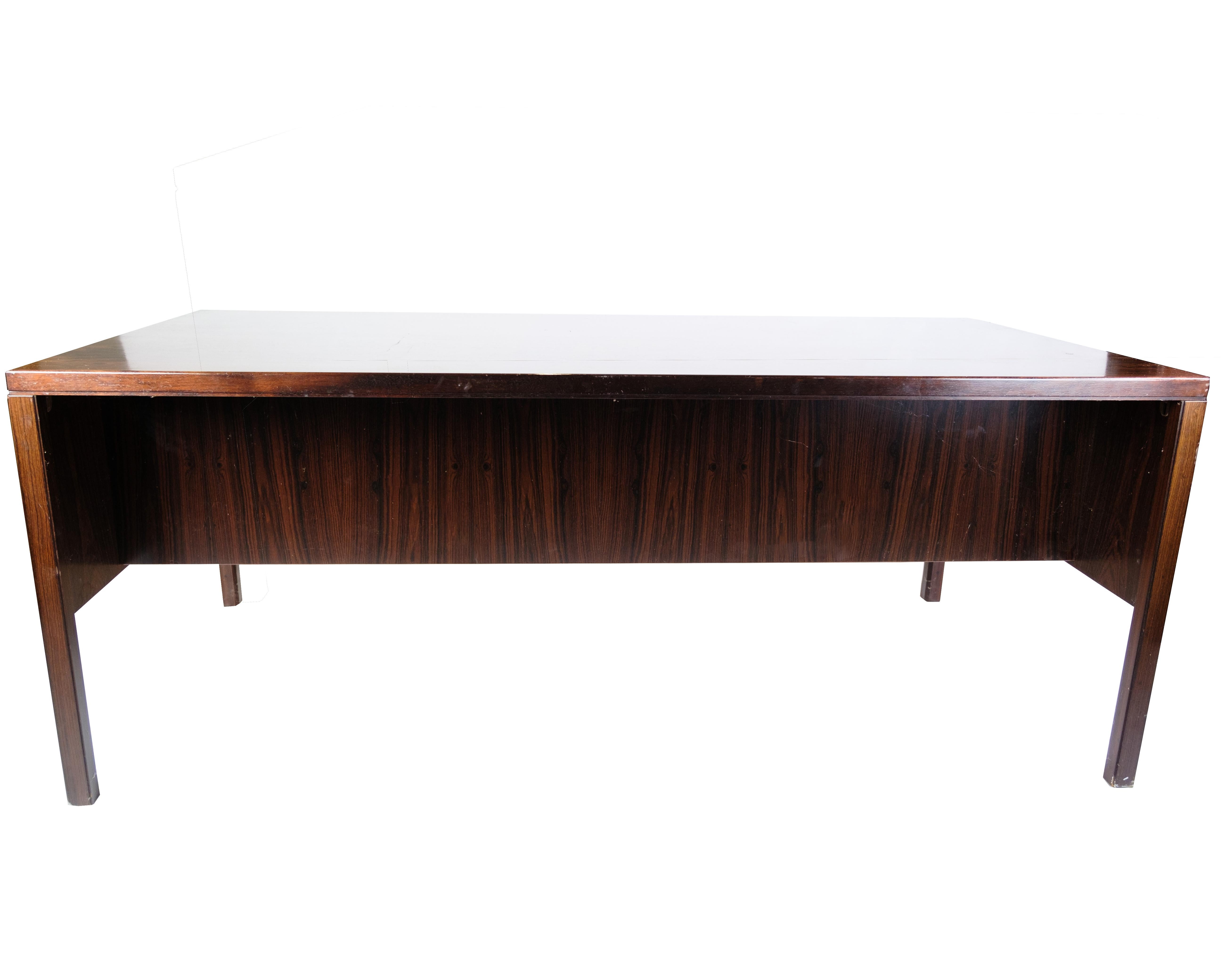 Desk Made In Rosewood By Omann Jun. Furniture Factory From 1960s For Sale 6