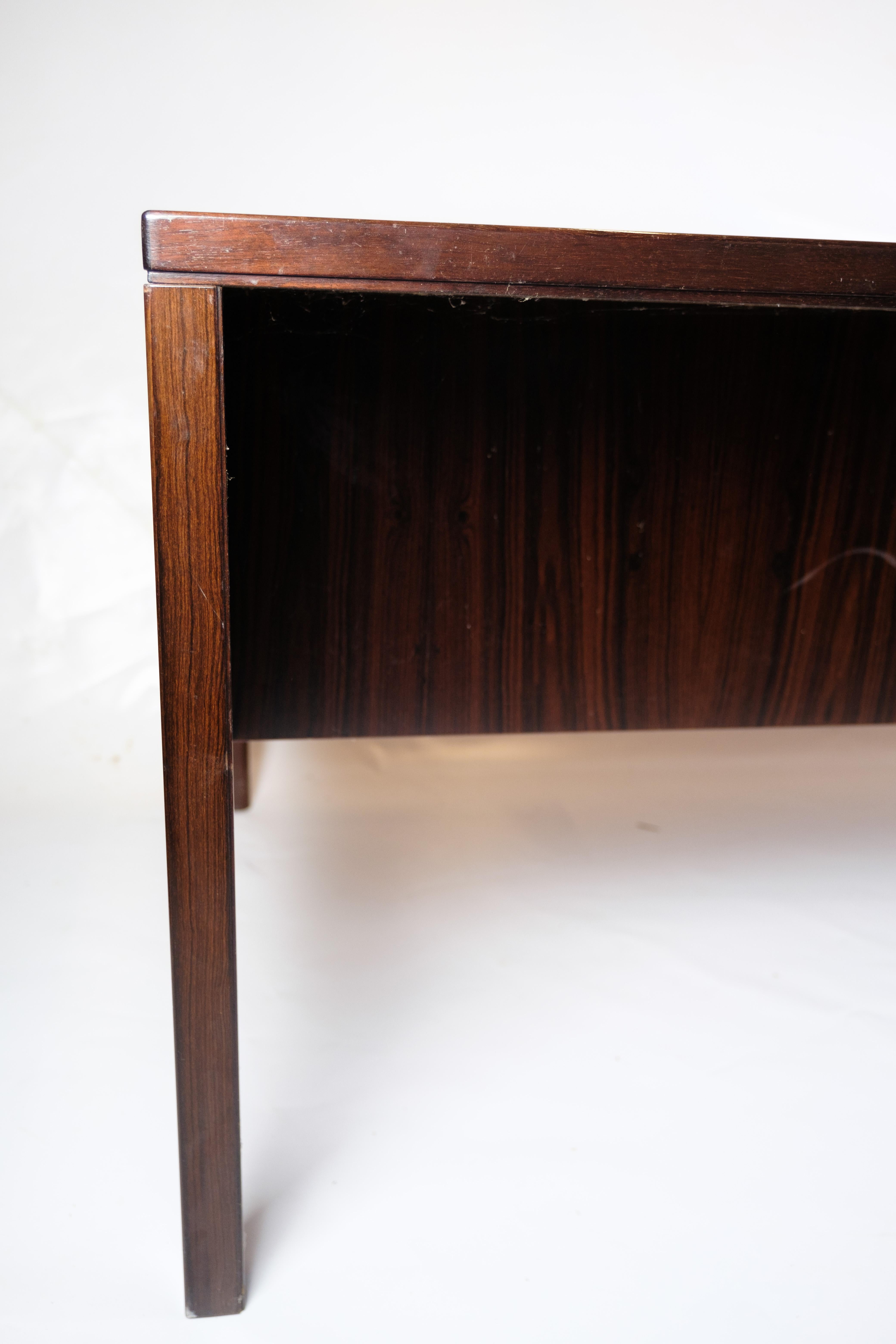 Desk Made In Rosewood By Omann Jun. Furniture Factory From 1960s For Sale 7