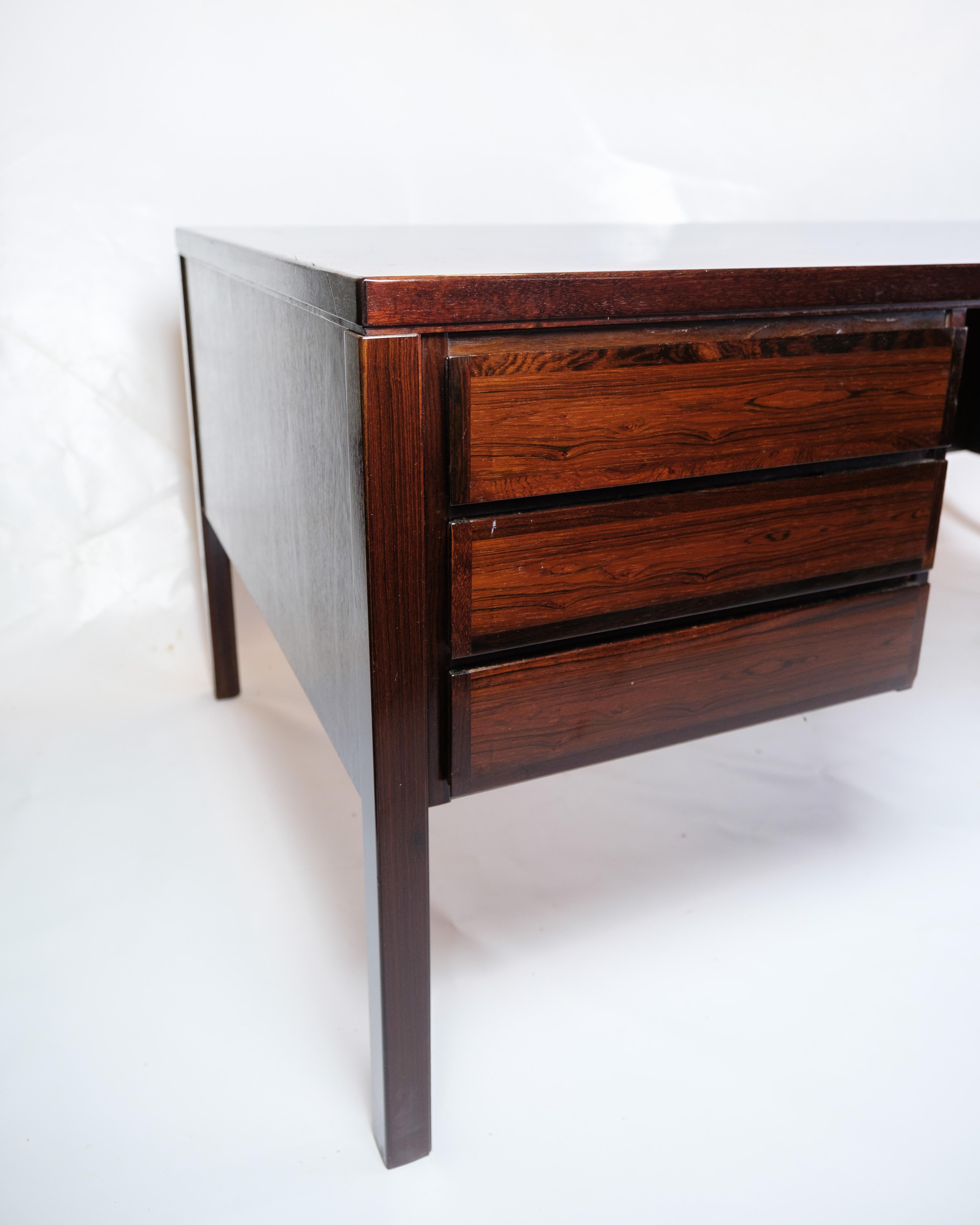 Mid-Century Modern Desk Made In Rosewood By Omann Jun. Furniture Factory From 1960s For Sale