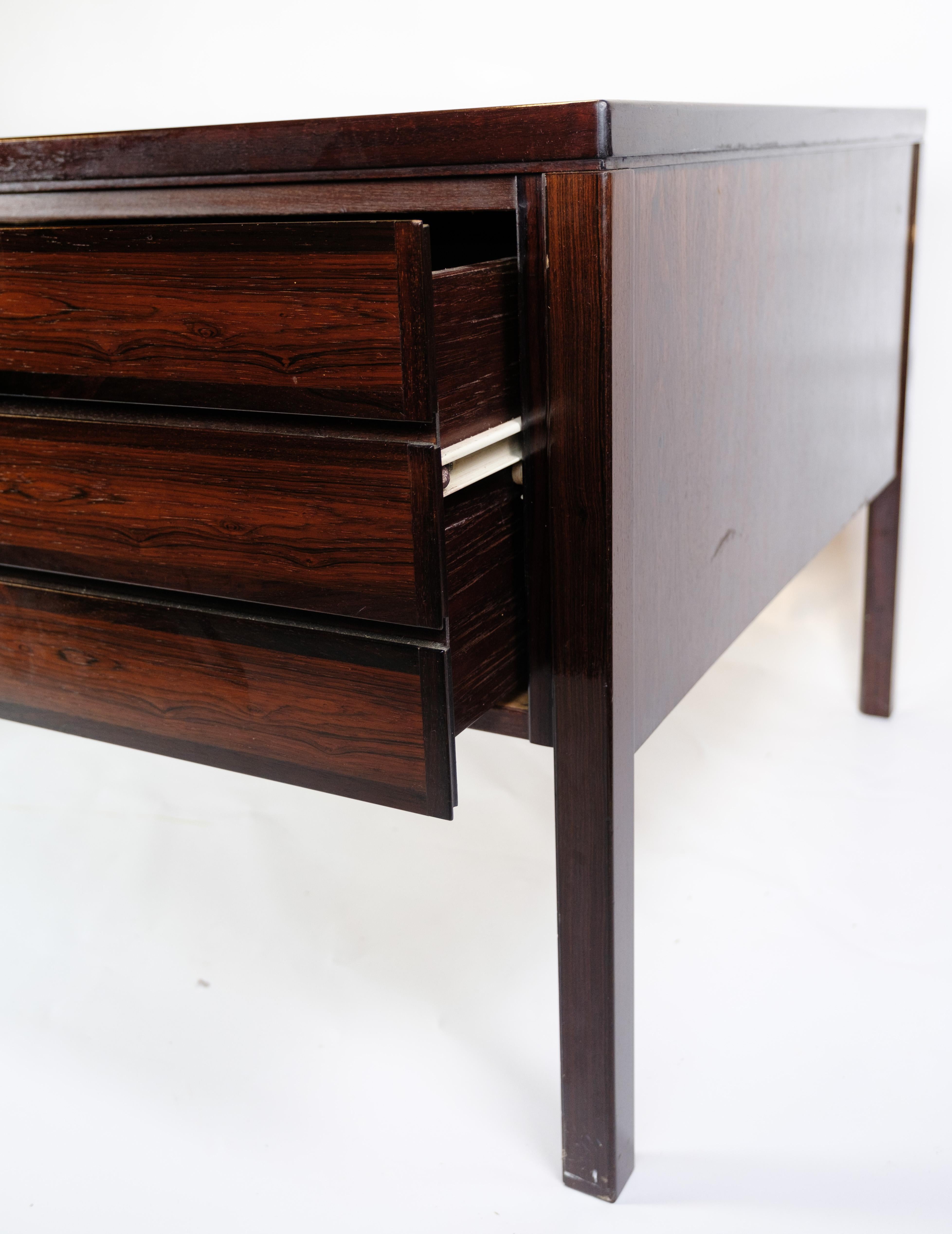 Desk Made In Rosewood By Omann Jun. Furniture Factory From 1960s For Sale 3