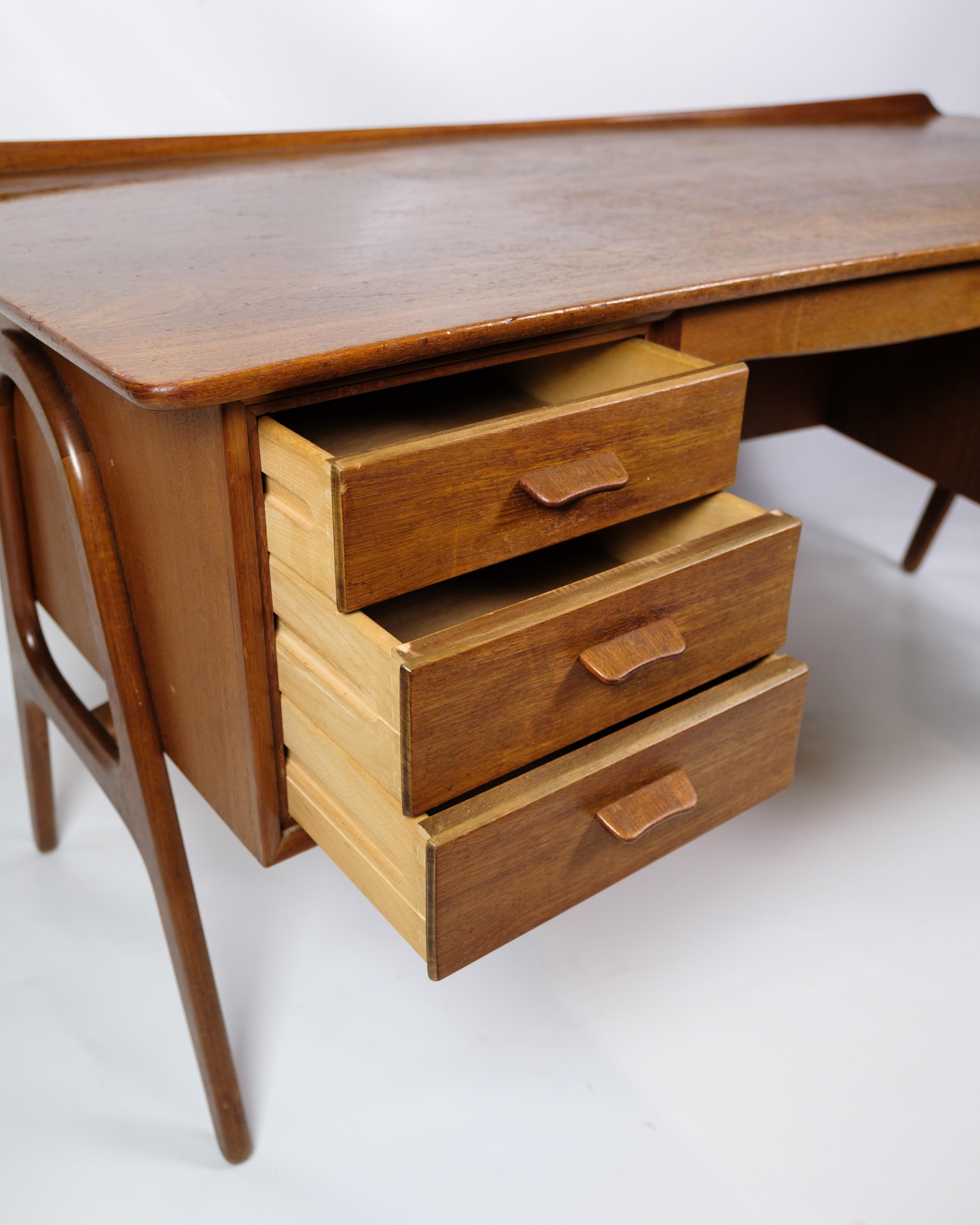 Mid-Century Modern Desk Made In Teak By Svend Aager Madsen For Sigurd Hansen From 1960s For Sale