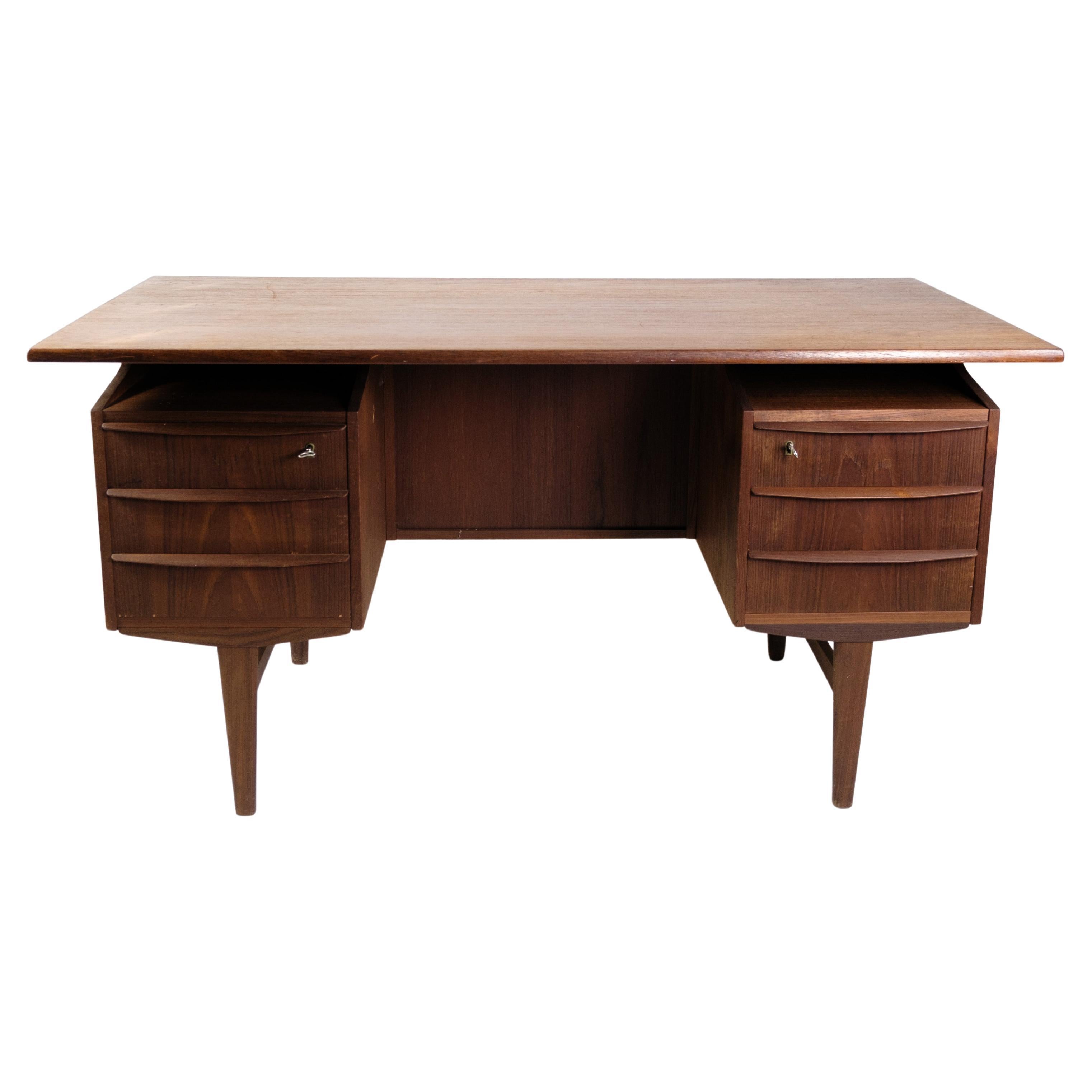 Desk Made In Teak Designed With A Floating TableTop From 1960s