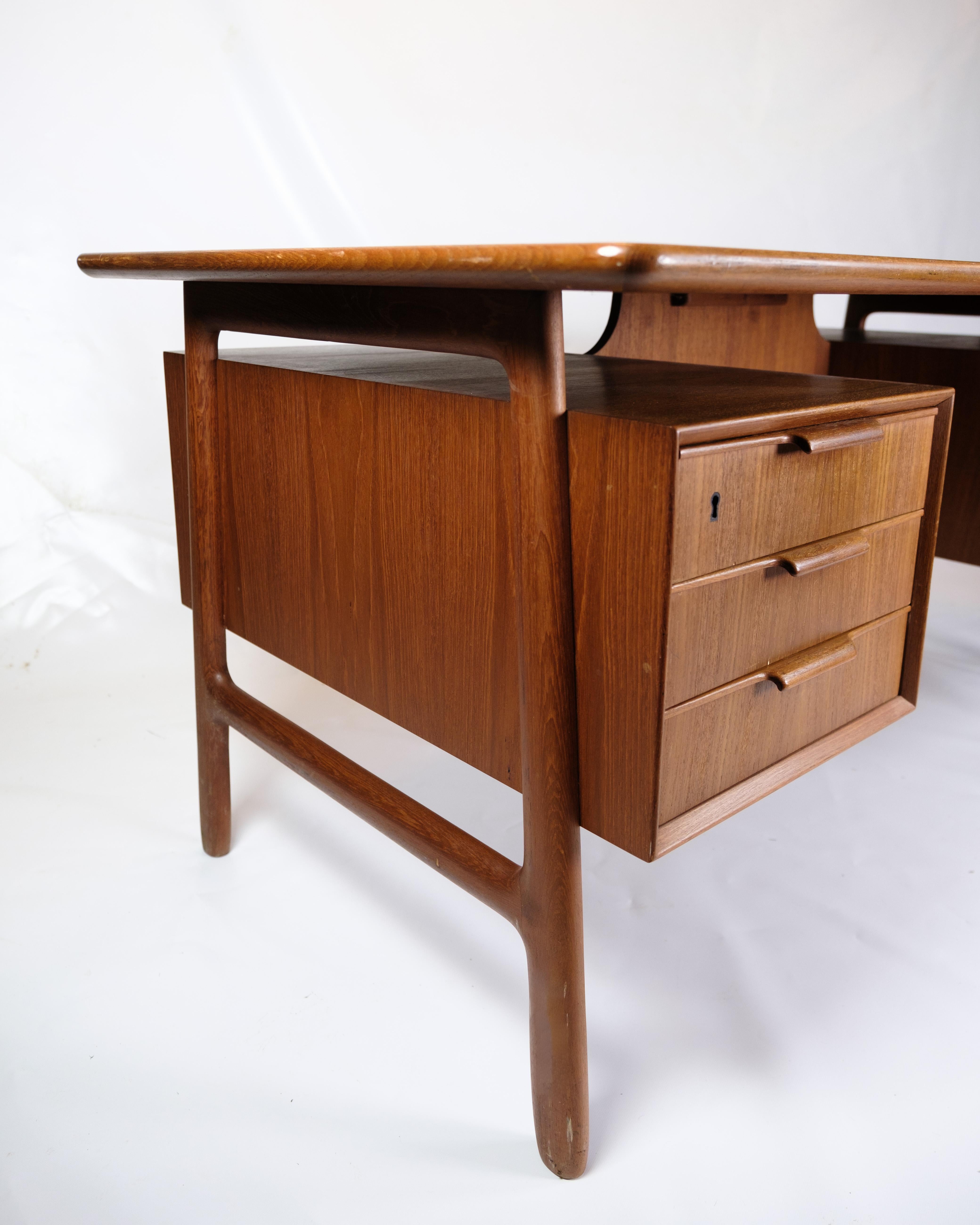 Desk Model 75 Made In Teak By Omann Junior Møbelfabrik From 1960s For Sale 5