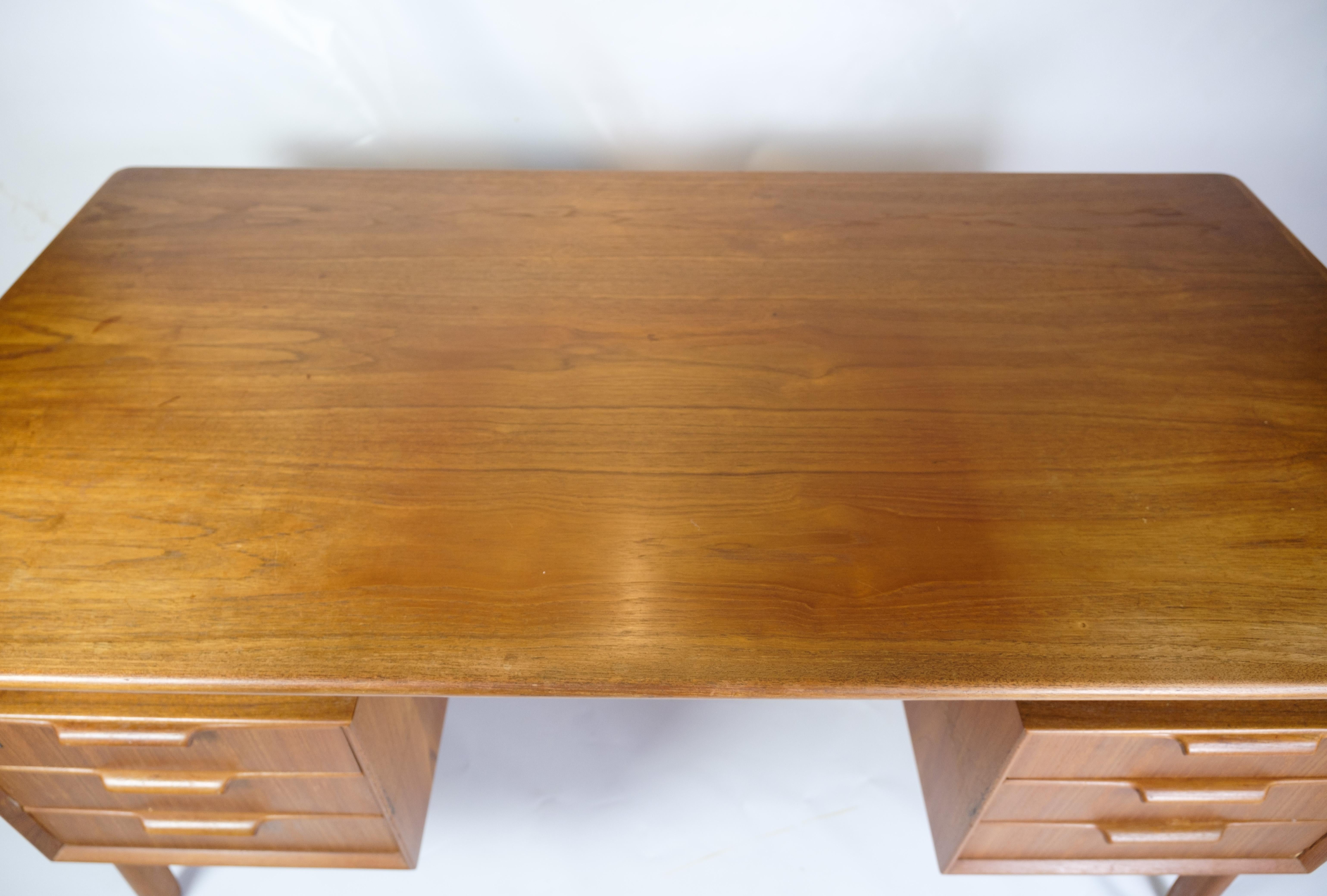 Desk Model 75 Made In Teak By Omann Junior Møbelfabrik From 1960s For Sale 2
