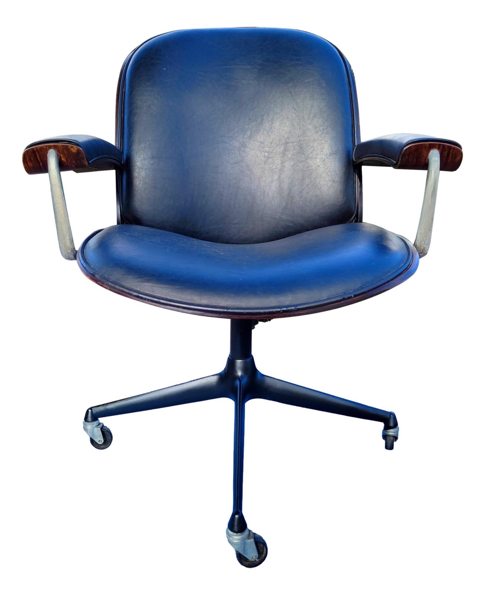 Mid-Century Modern Desk Office Chair Design Ico Parisi for Mim Roma 1960
