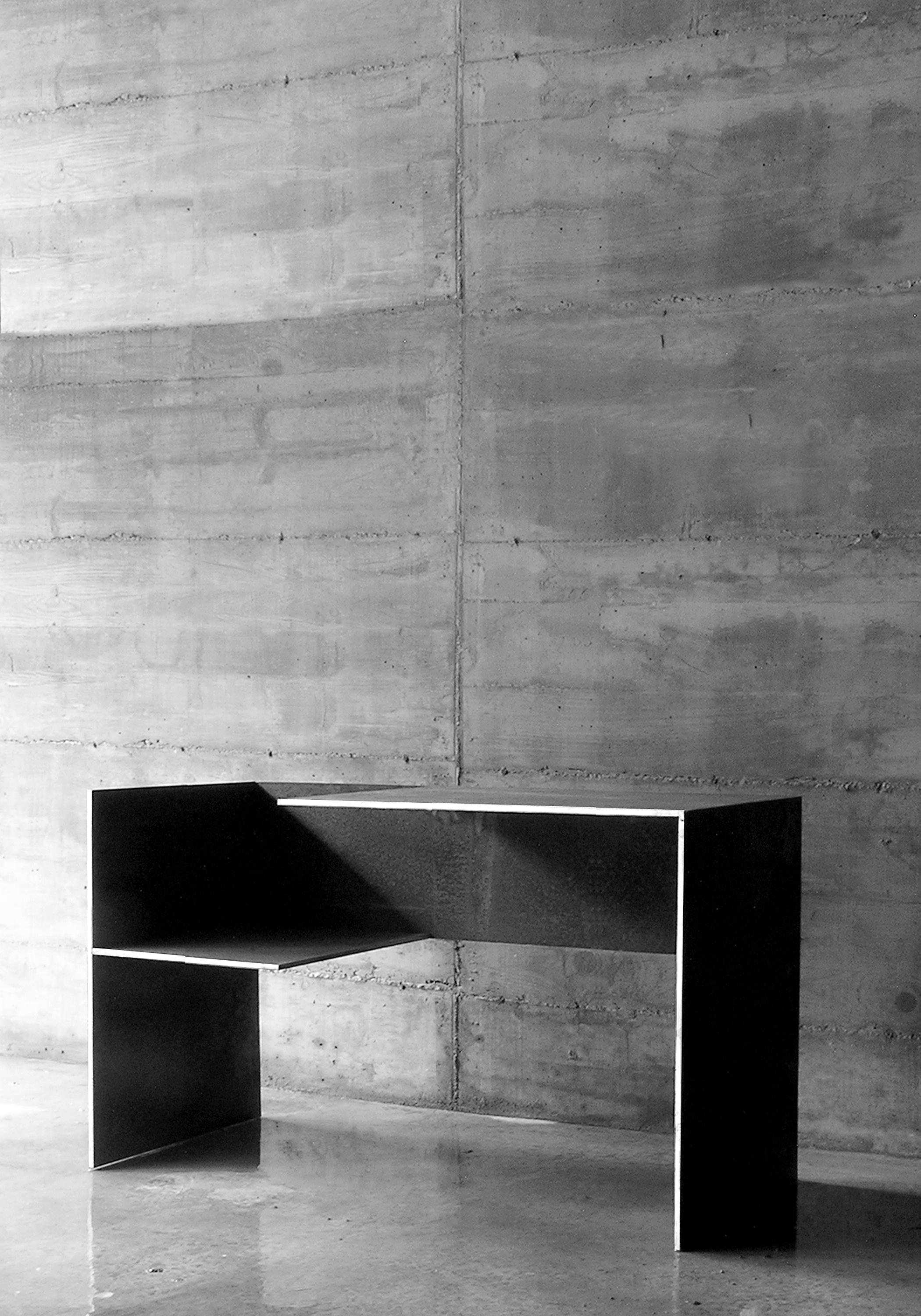 Contemporary Brutalist Oxidized Steel Desk  Model MSB 302.1 by M. For Sale 2