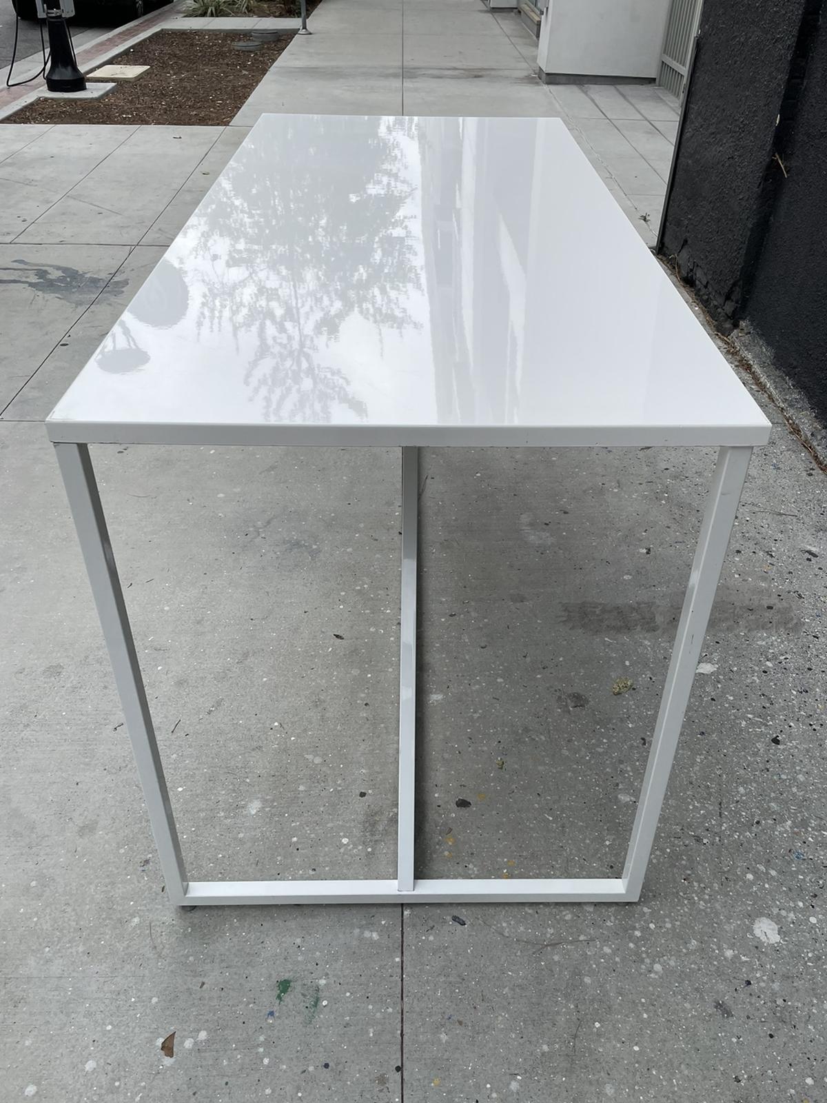 Modern Desk or Bar Height Table in Metal and Powder Coated