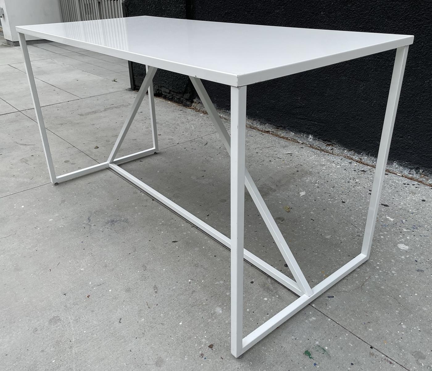 Powder-Coated Desk or Bar Height Table in Metal and Powder Coated