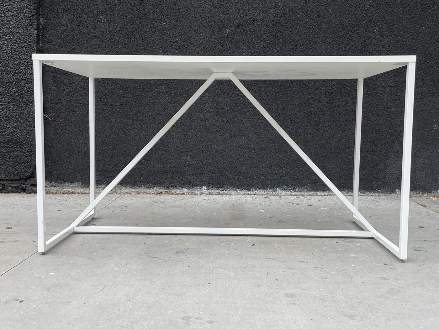 Desk or Bar Height Table in Metal and Powder Coated In Fair Condition In Los Angeles, CA