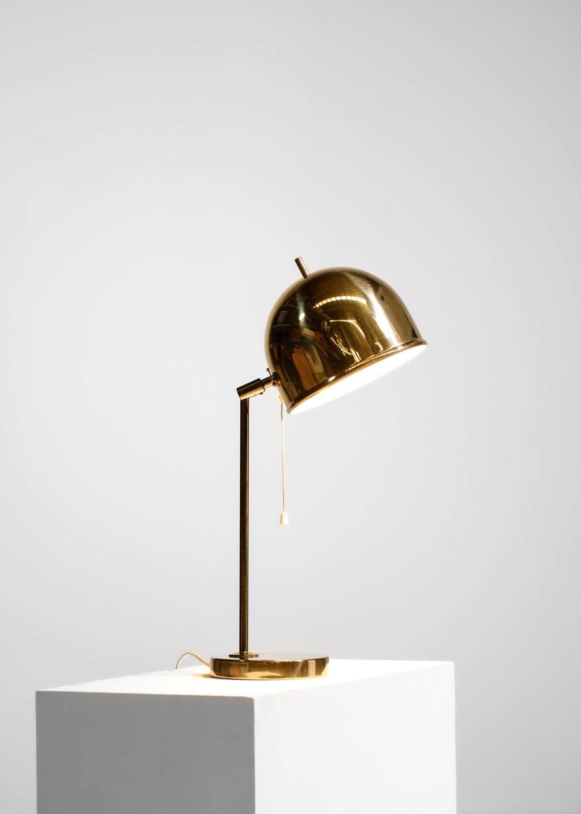 Brass Desk or bedside lamp from the 60's from the Swedish editor Bergbom For Sale