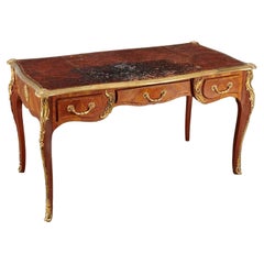 Desk or Bureau Plat, Louis XV Style, 19th Century