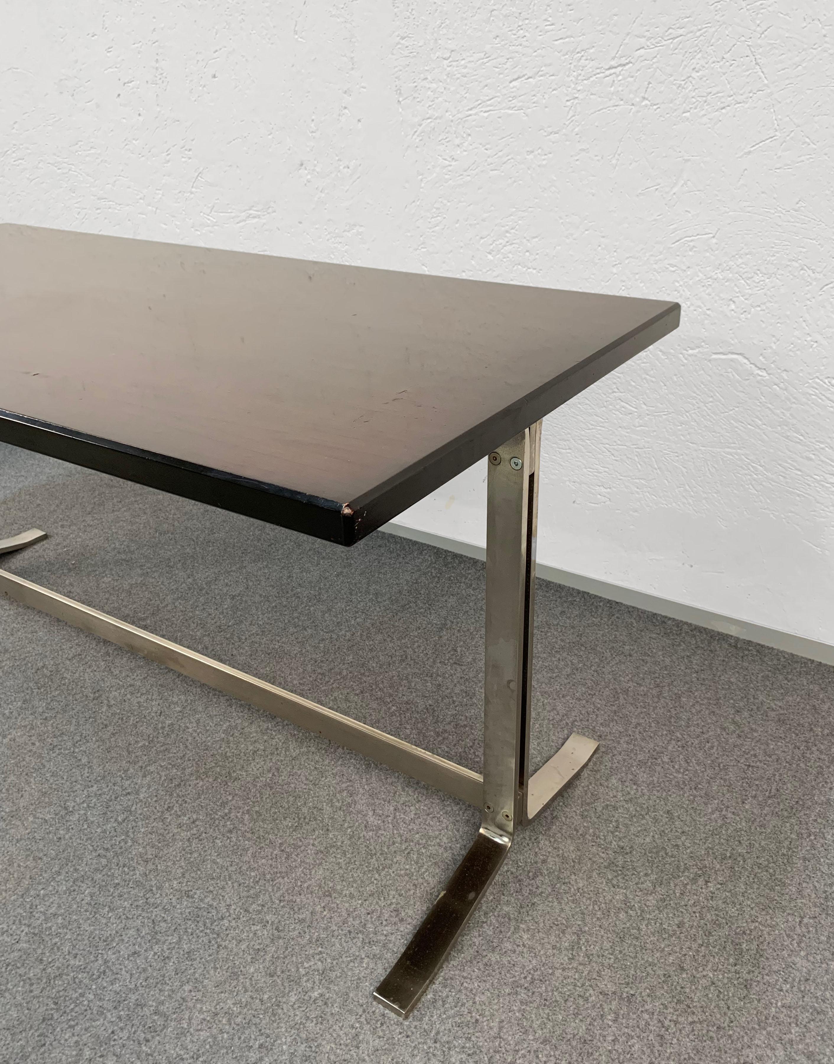 Mid-20th Century Desk or Dinning Table by Gianni Moscatelli for Formanova Steel Base, Italy, 1960s