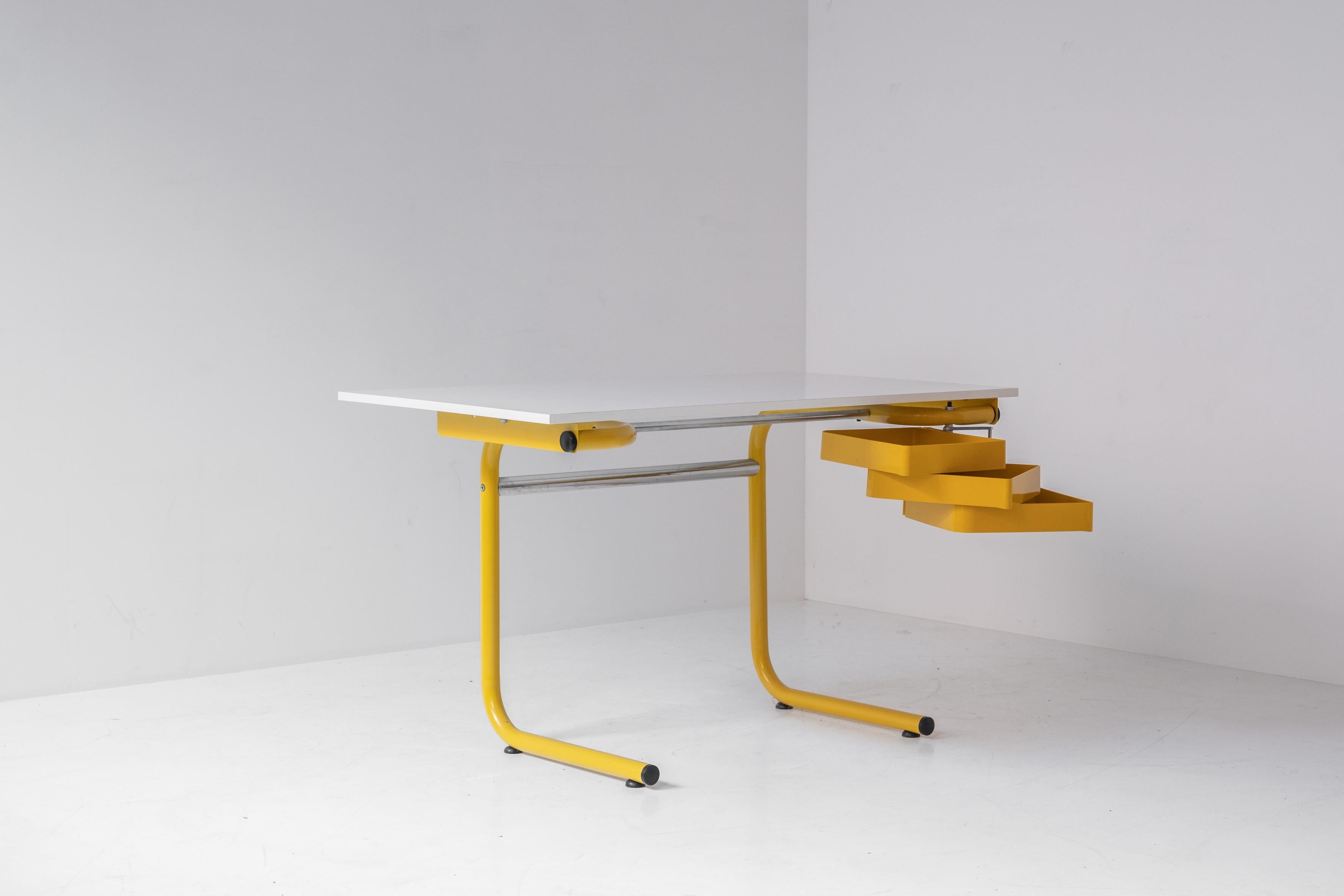 Mid-Century Modern Desk or Drafting Table by Joe Colombo for Bieffeplast, Italy, 1970s