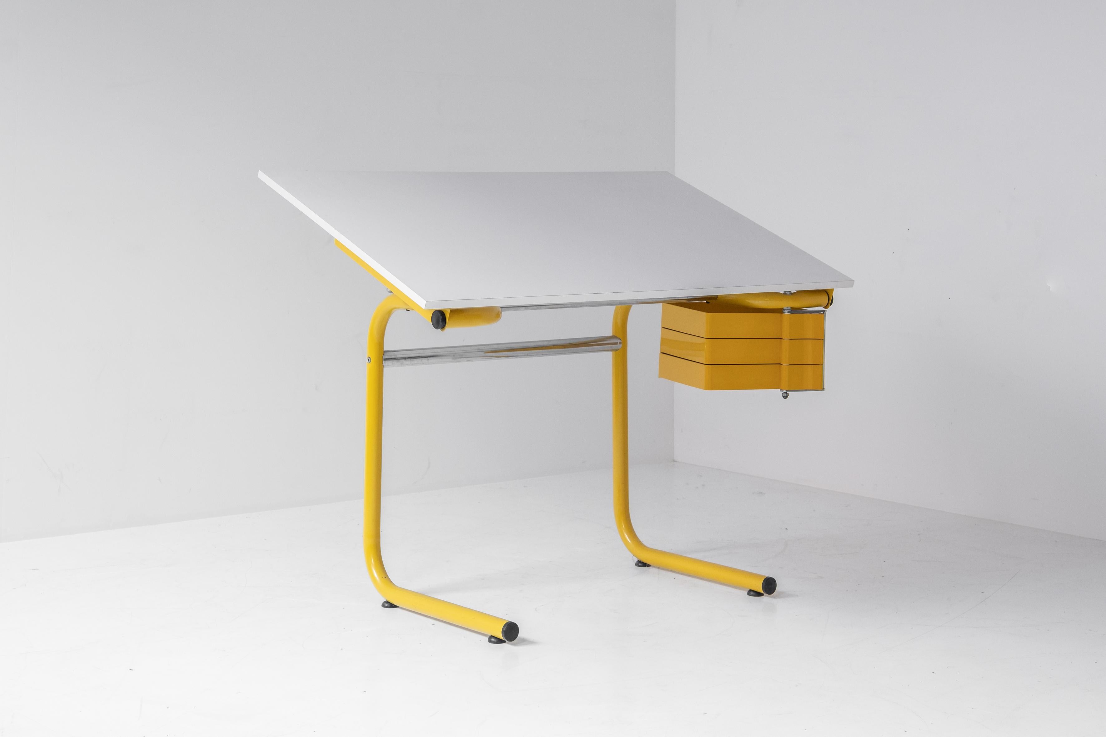 Italian Desk or Drafting Table by Joe Colombo for Bieffeplast, Italy, 1970s