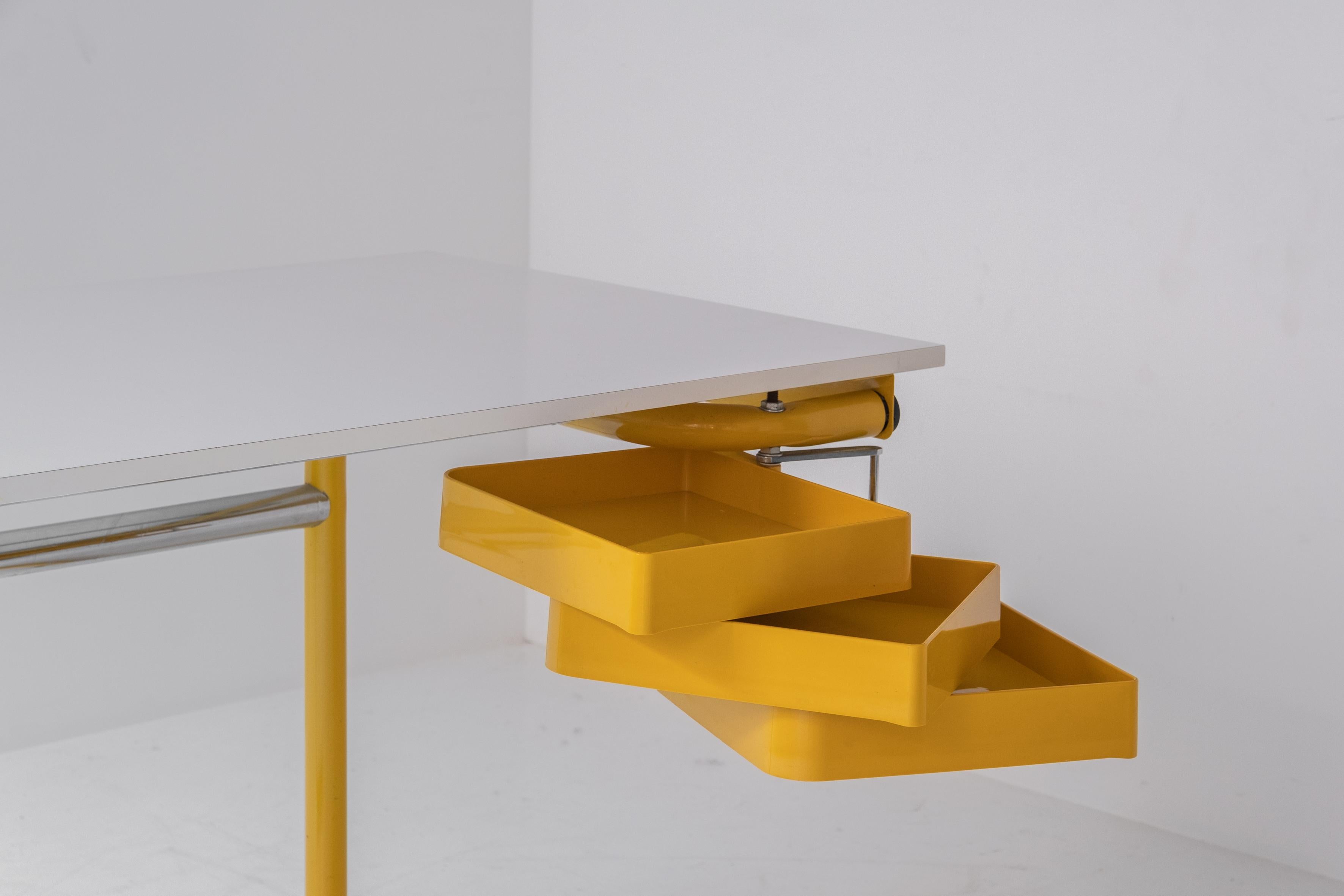Metal Desk or Drafting Table by Joe Colombo for Bieffeplast, Italy, 1970s