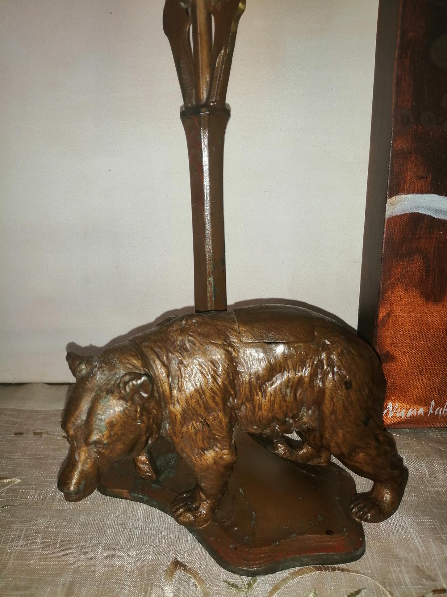 Desk or Table Lamp with a Figure of a Bear, France Art Nouveau/ Art Deco 6