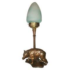 Desk or Table Lamp with a Figure of a Bear, France Art Nouveau/ Art Deco