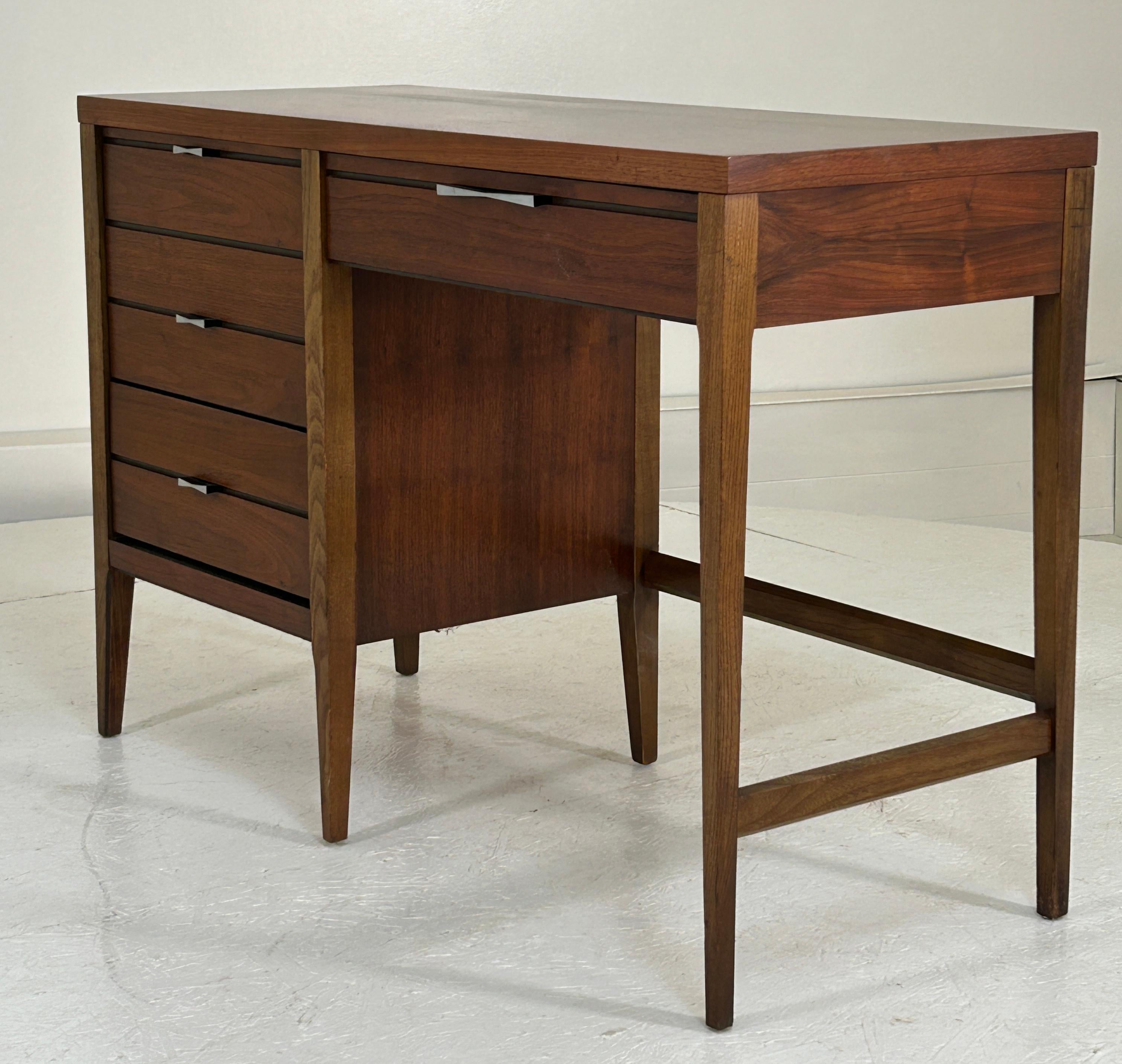 Mid-Century Modern Desk or Vanity by Lane, Tuxedo series with chair For Sale