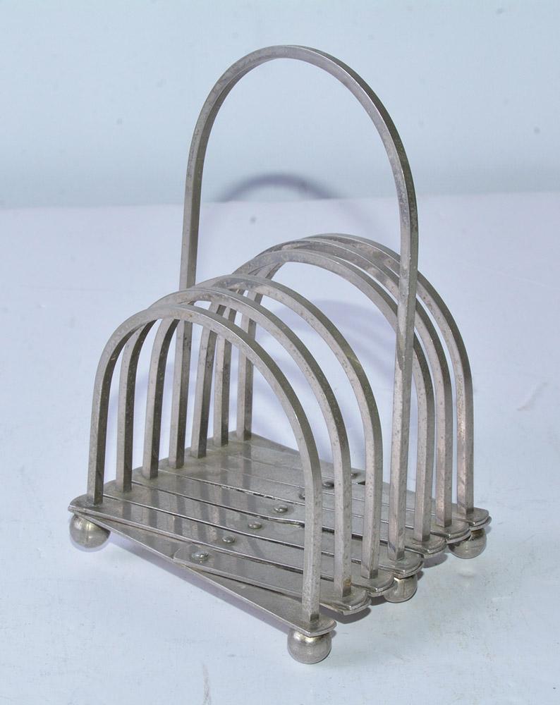 Industrial style modernist metal desk accessory, expandable correspondence, letter or file holder with 6 slots. Great for organizing and filing. Expanded Length - 16