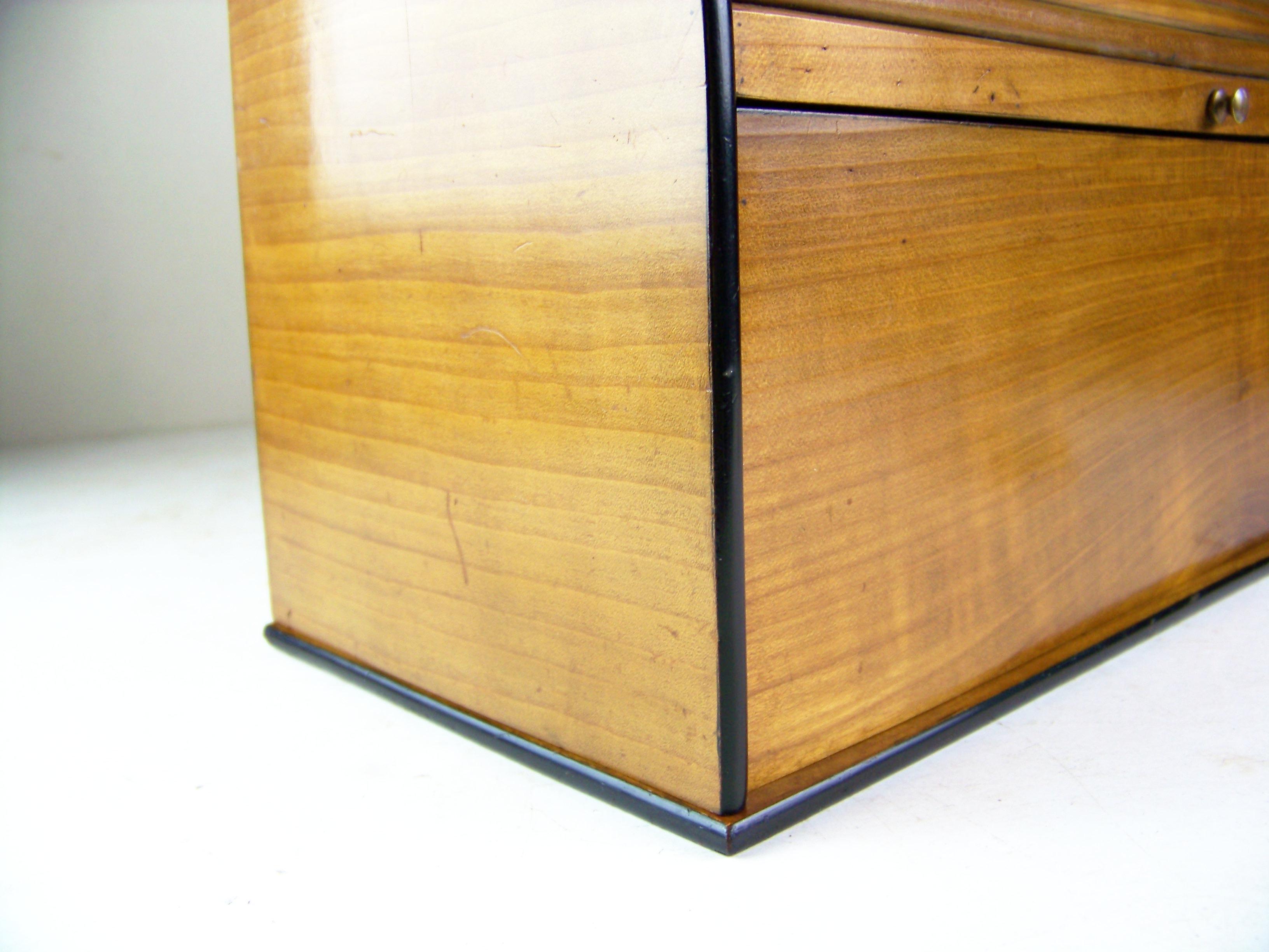 Wood Desk Organizer, Office Binder with shutter, ca. 1920 For Sale