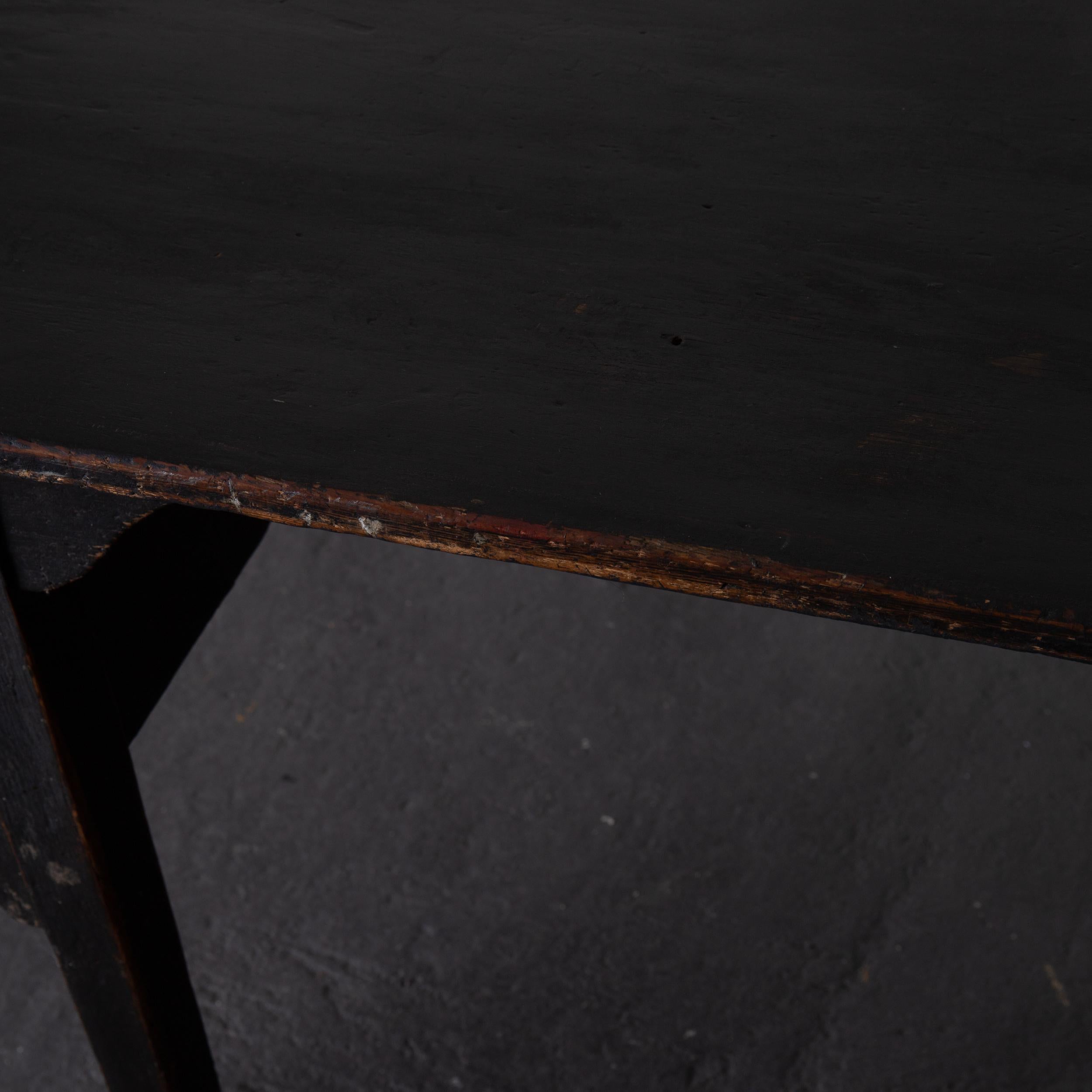 Desk Partner Swedish Gustavian Black Sweden In Good Condition In New York, NY
