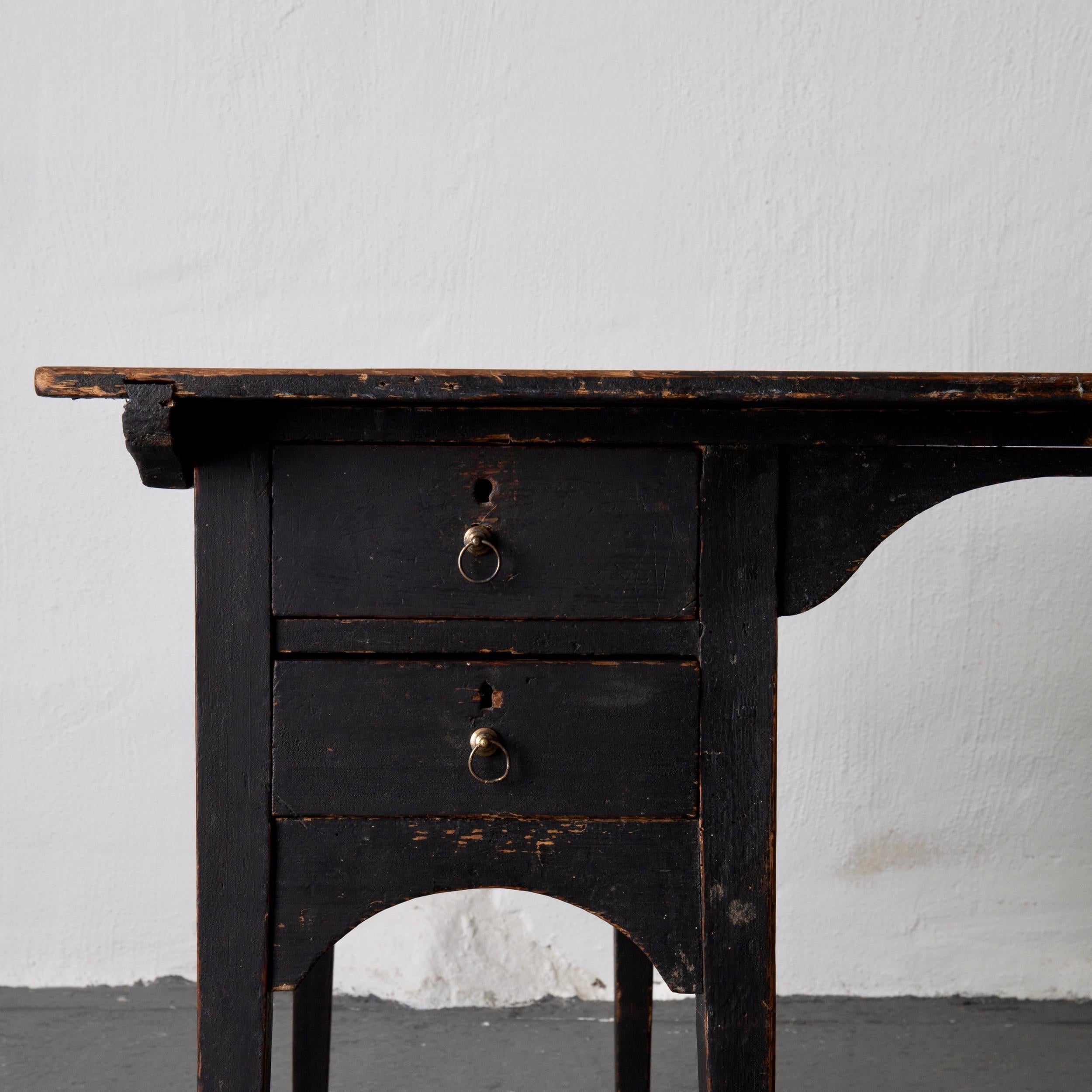 18th Century Desk Partner Swedish Gustavian Black Sweden