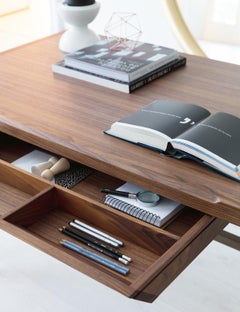 Porada Bureau en bois Stylo Design Tarcisio Colzani - Canaletta walnut