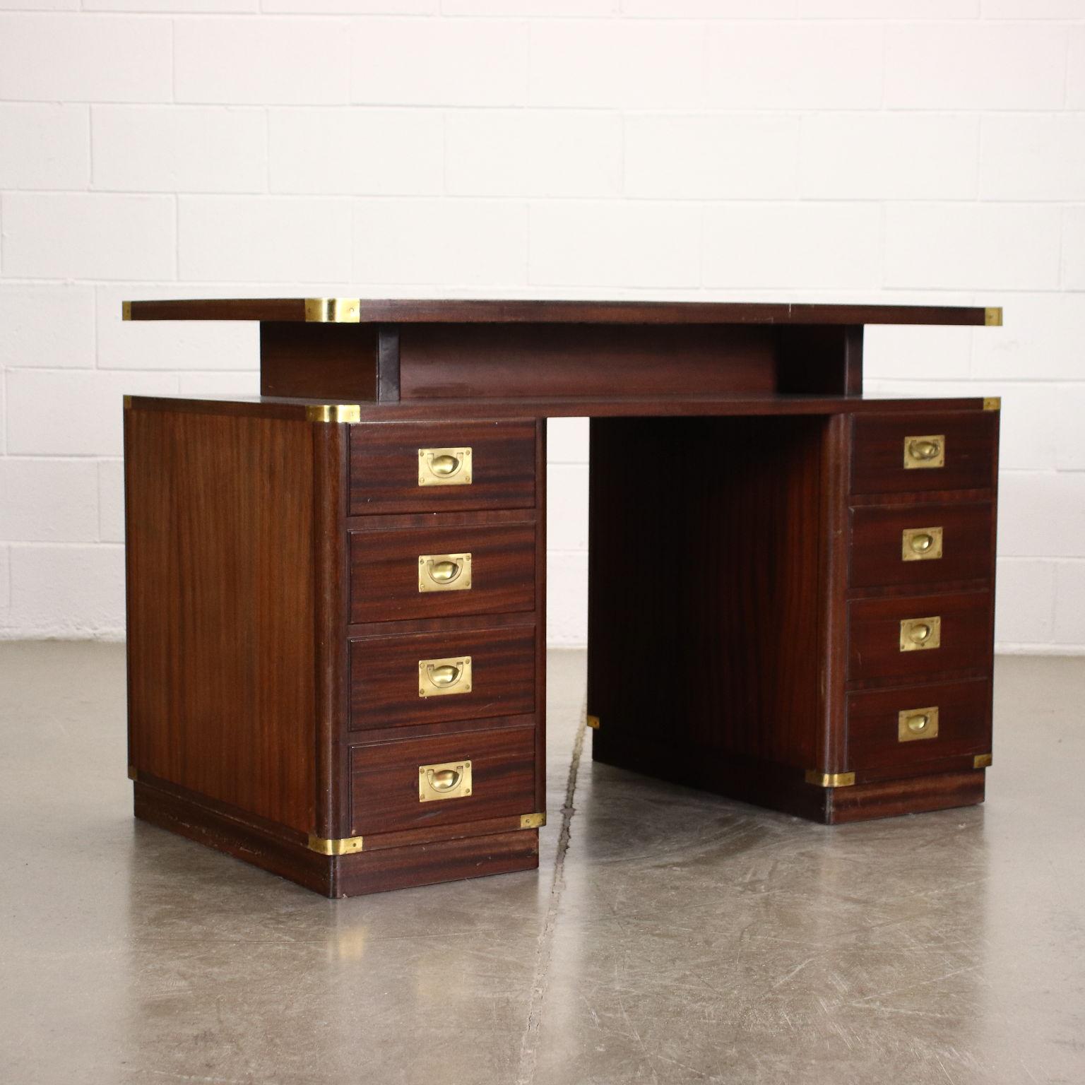 Desk Rosewood Leather, Italy, 1960s 4