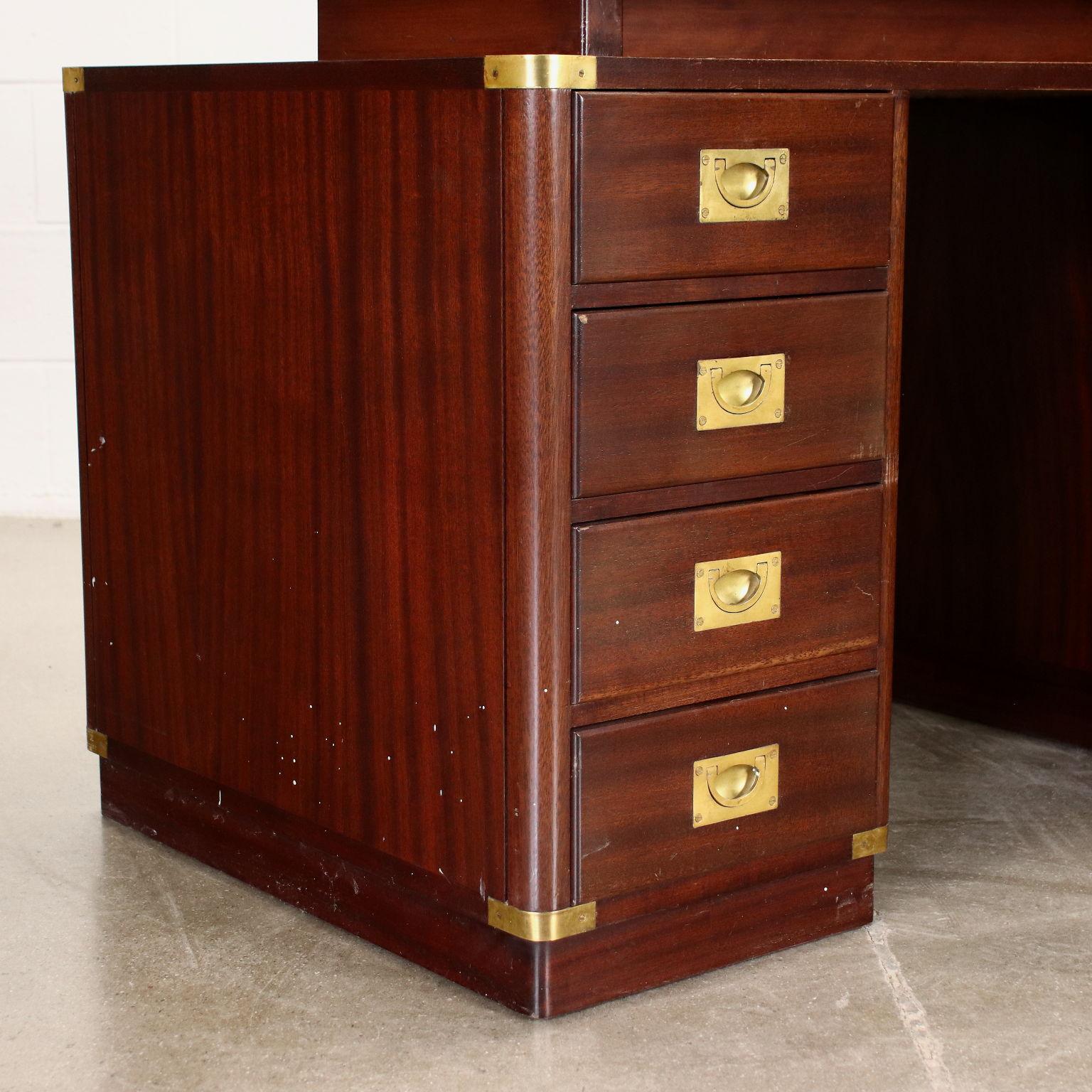 Desk Rosewood Leather, Italy, 1960s 1