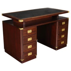 Vintage Desk Rosewood Leather, Italy, 1960s