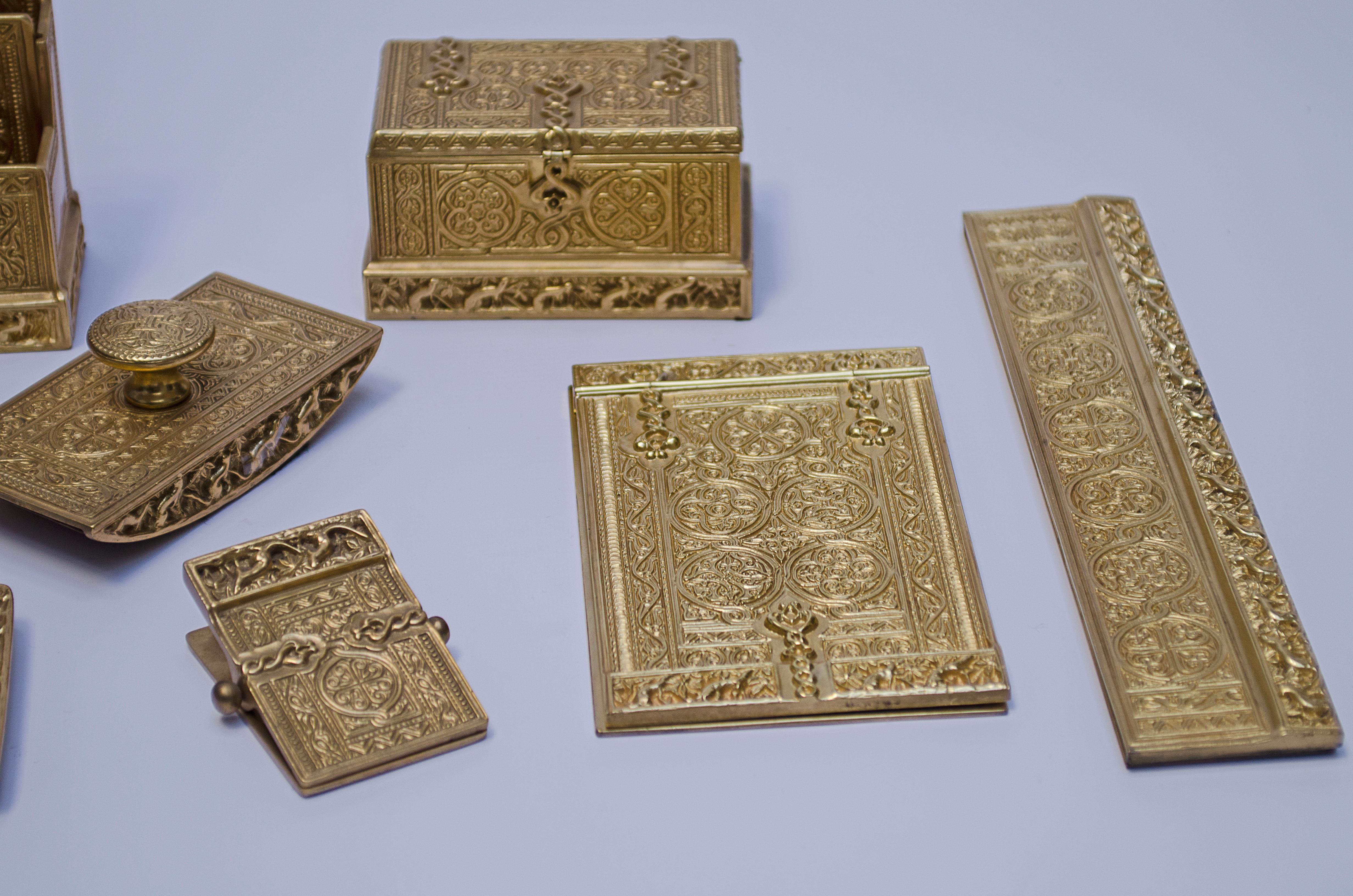 Schreibtisch-Set, Modell „Venetian“ von TIFFANY STUDIOS (Art déco) im Angebot