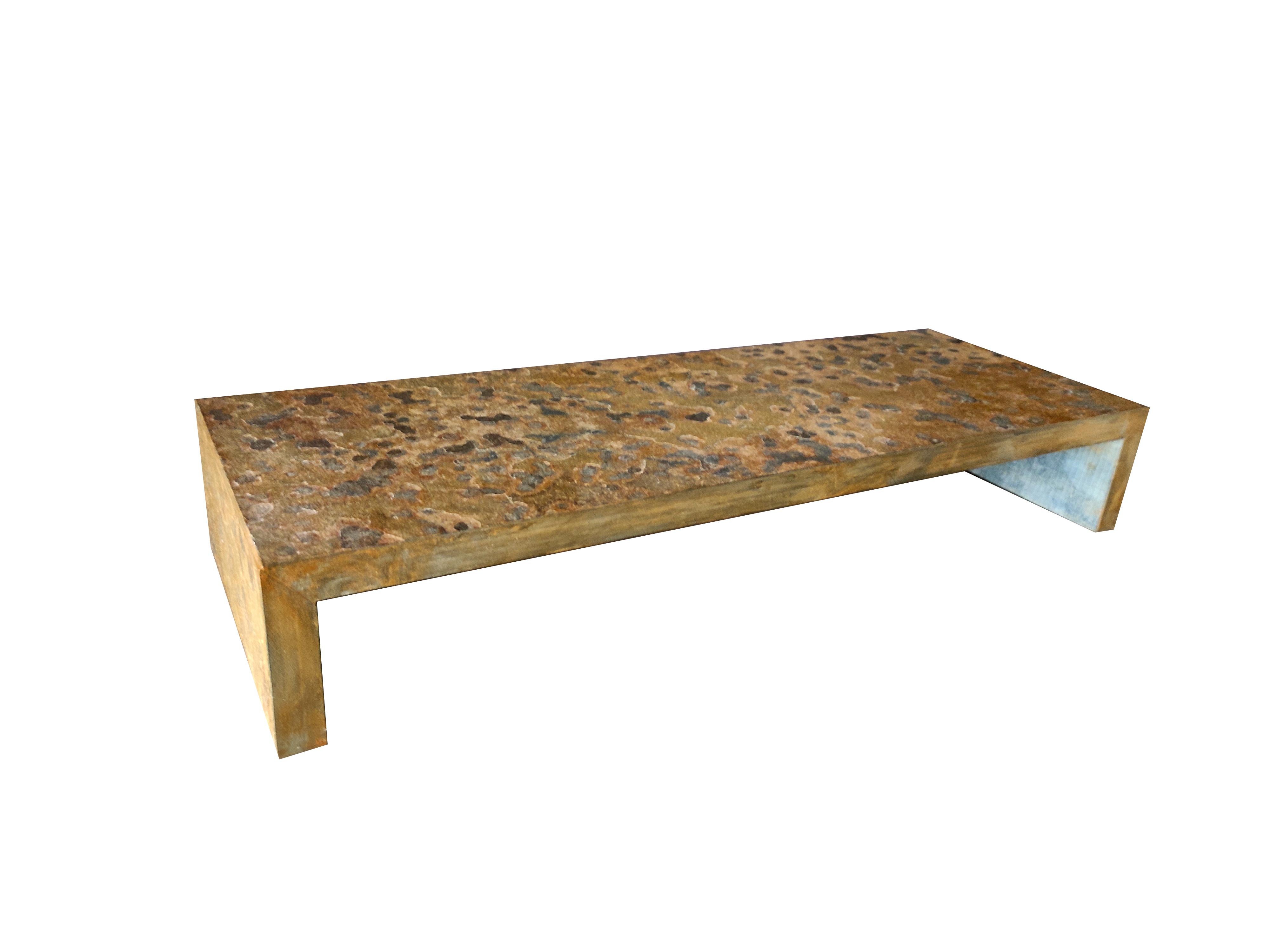 Schreibtisch-Set aus Naturstein, Oxide, Schiefer, minimalistisches Design, handgefertigt in Spanien Meddel im Zustand „Neu“ im Angebot in VALVERDE DEL MAJANO, CL