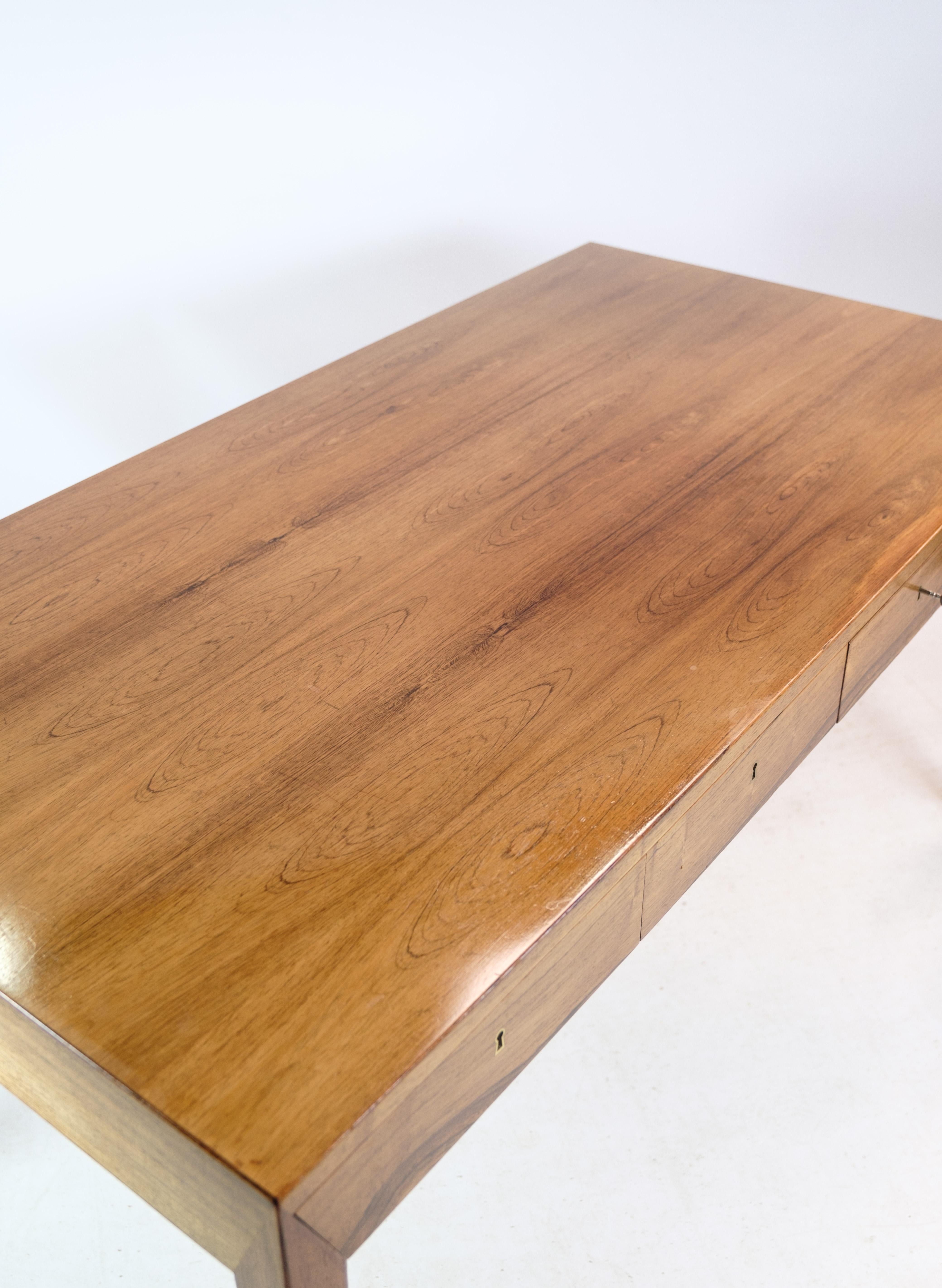 Desk, Severin Hansen, Rosewood, Haslev Møbelfabrik, 1960 For Sale 9