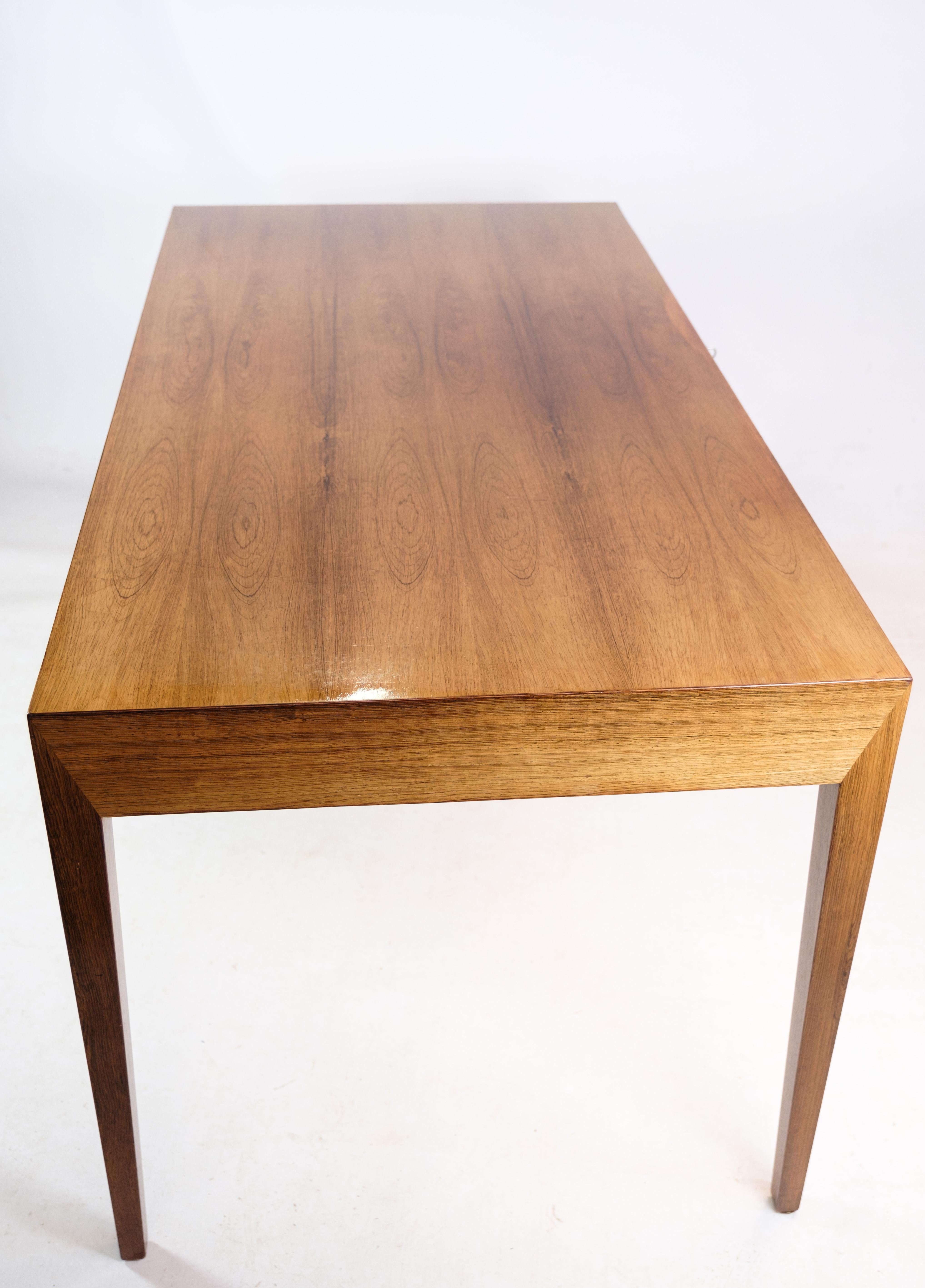 Danish Desk, Severin Hansen, Rosewood, Haslev Møbelfabrik, 1960 For Sale