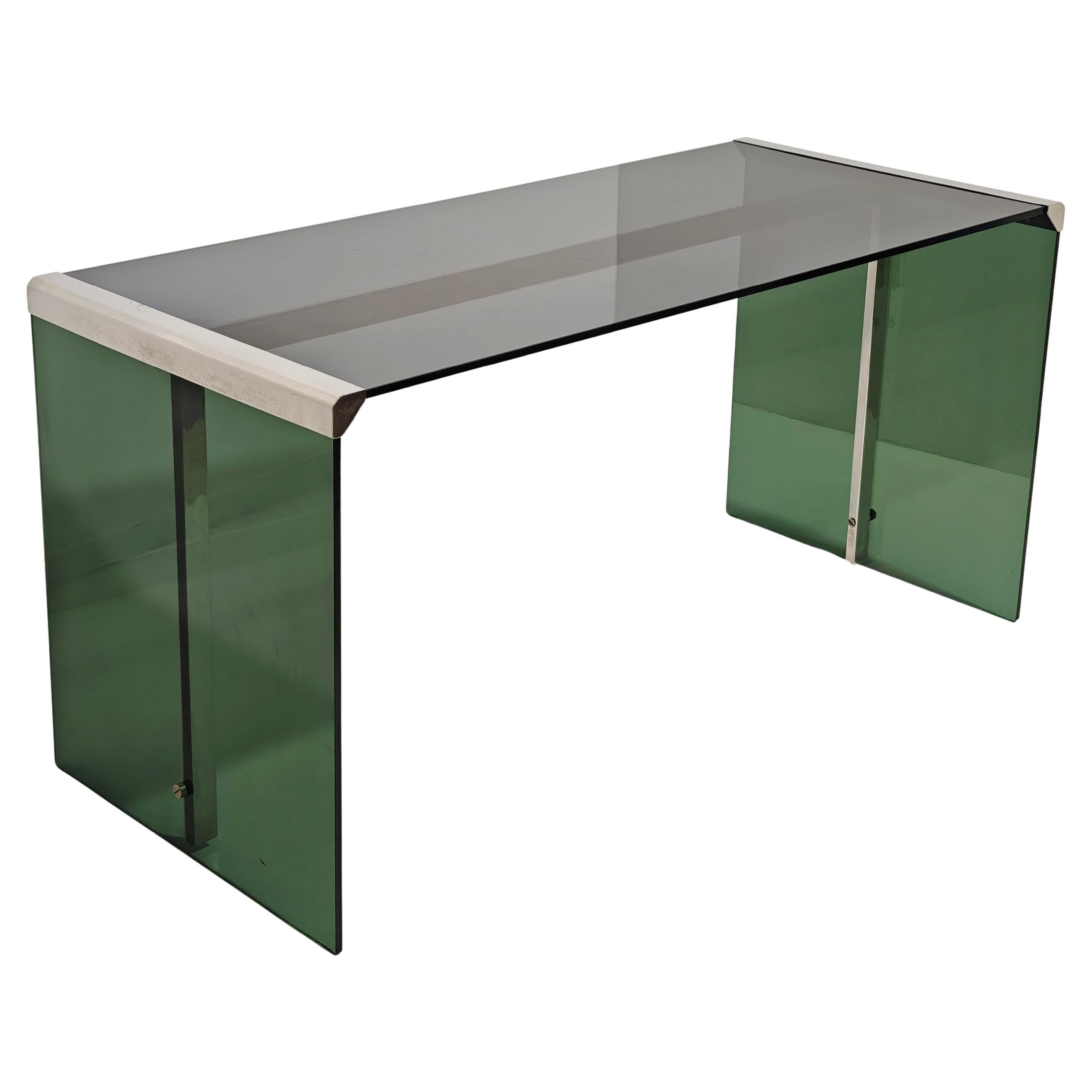 Escritorio Cristal Ahumado Presidente Gallotti 
Radice Modelo Dattilo Mediados de Siglo Italia Años 70 en venta