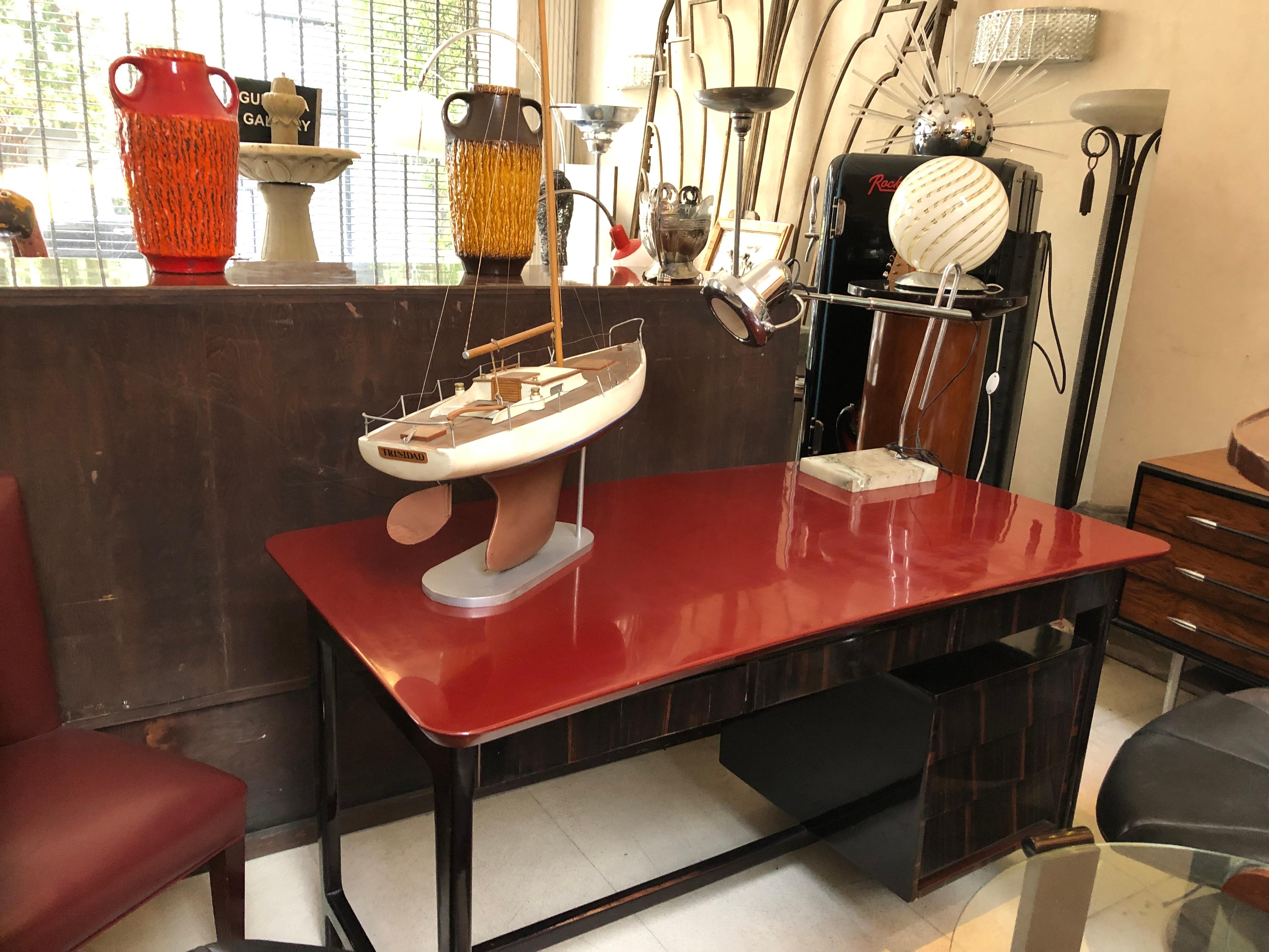 Desk Style Art Deco in Wood, 1940, Made in France In Good Condition For Sale In Ciudad Autónoma Buenos Aires, C