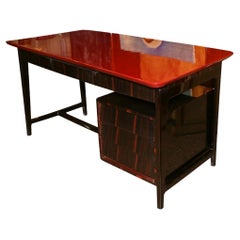 Vintage Desk Style Art Deco in Wood, 1940, Made in France