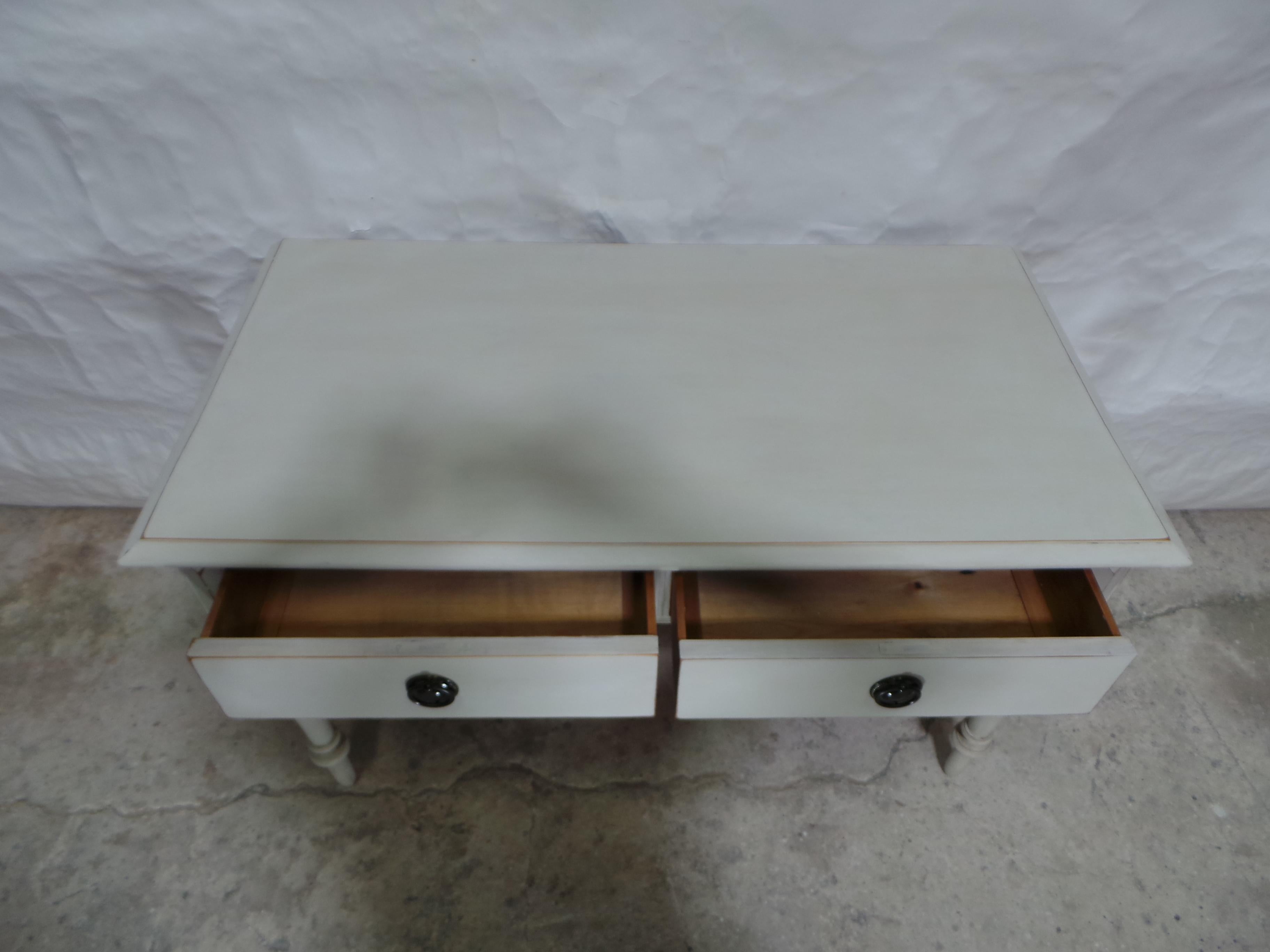 Desk Swedish Gustavian Style 2 Drawer For Sale 3