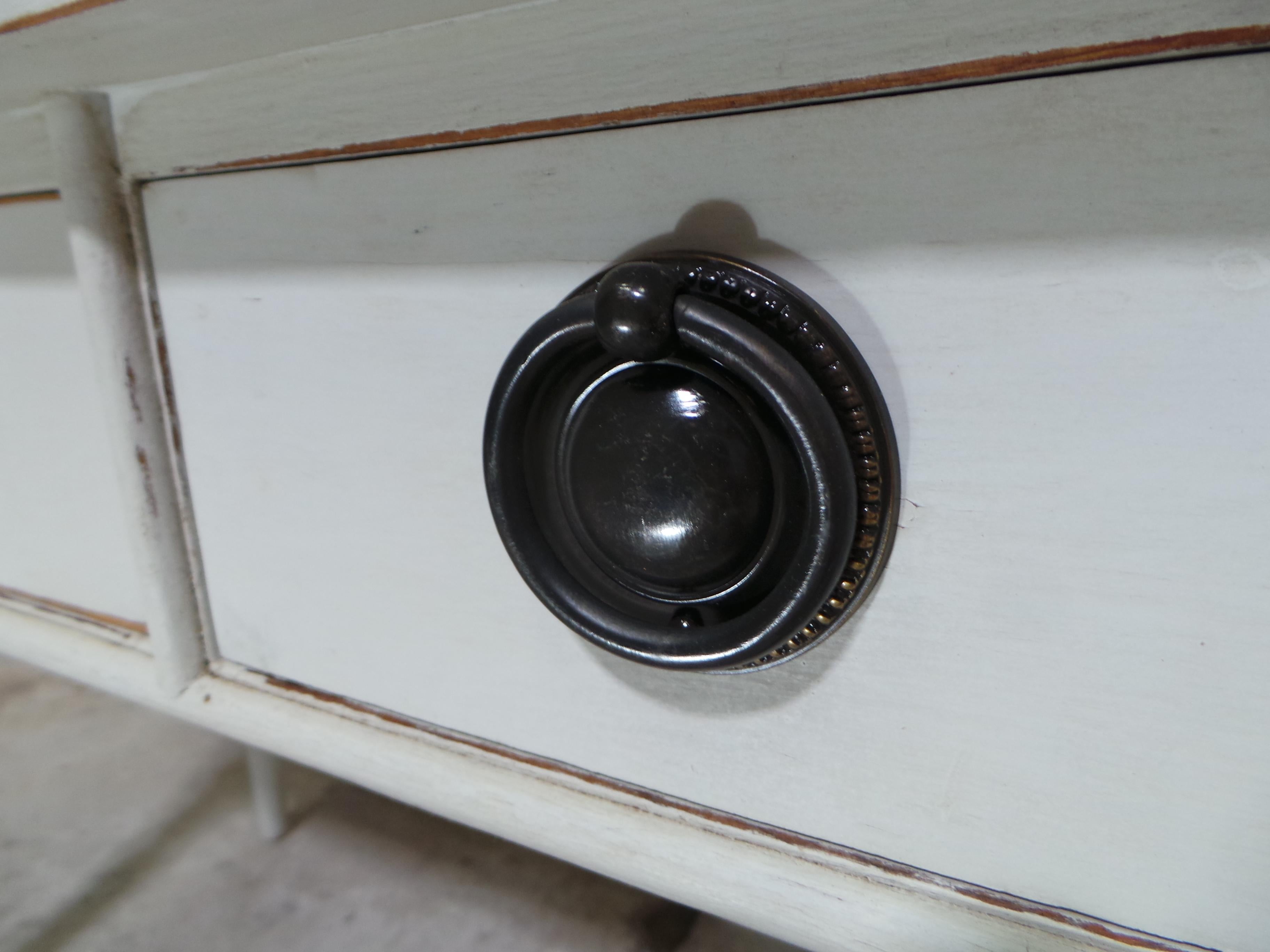 This is a unique 3 drawer Swedish Gustavian style desk. its been restored and repainted with Milk Paints 