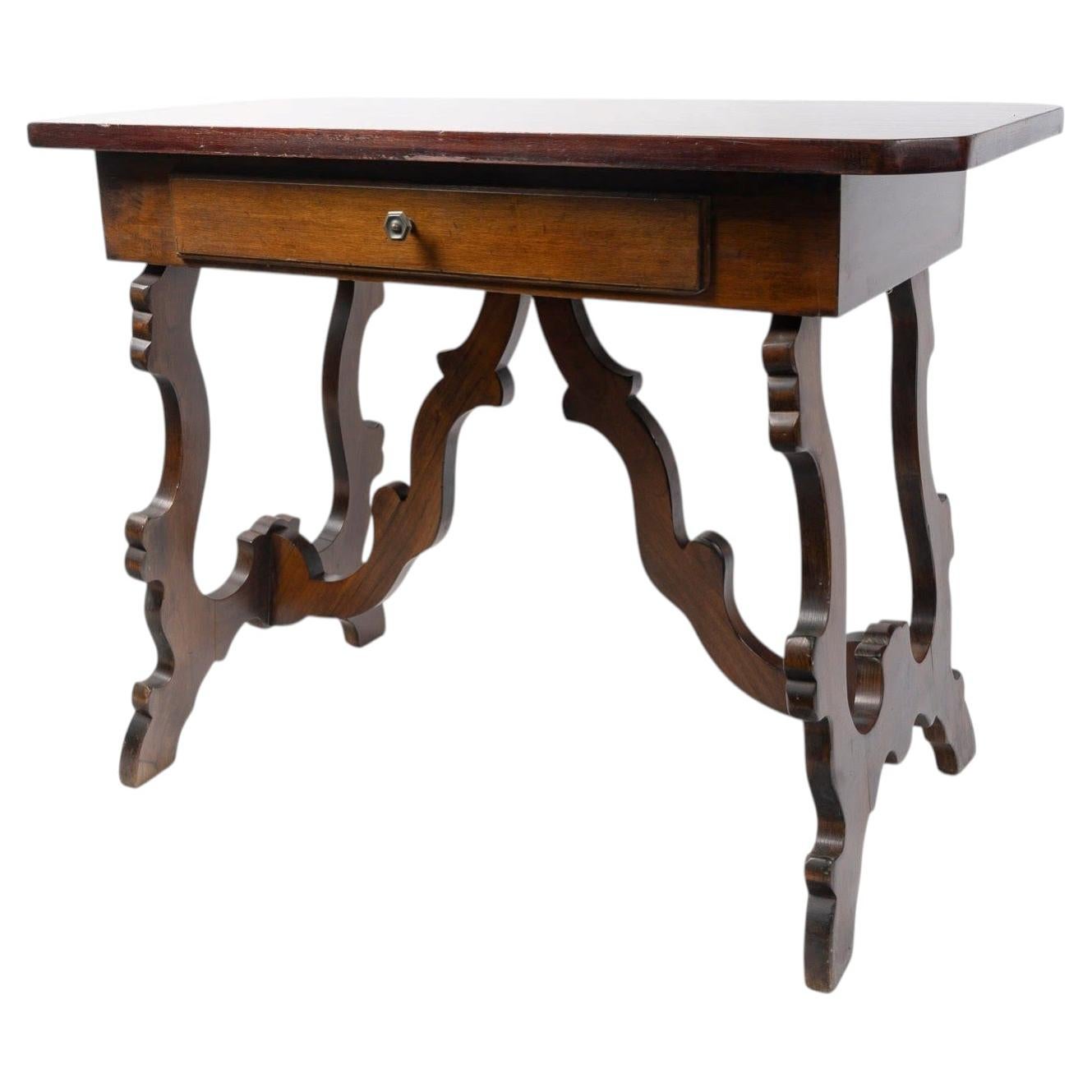 Desk Table, Early 20th Century, One Drawer. For Sale