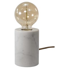 Carrara Home Design Desk Table Lamp in White Carrara Marble