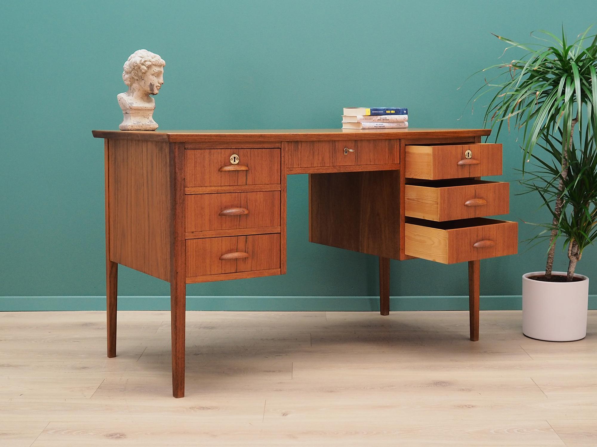 Veneer Desk Teak, Danish Design, 1970 For Sale