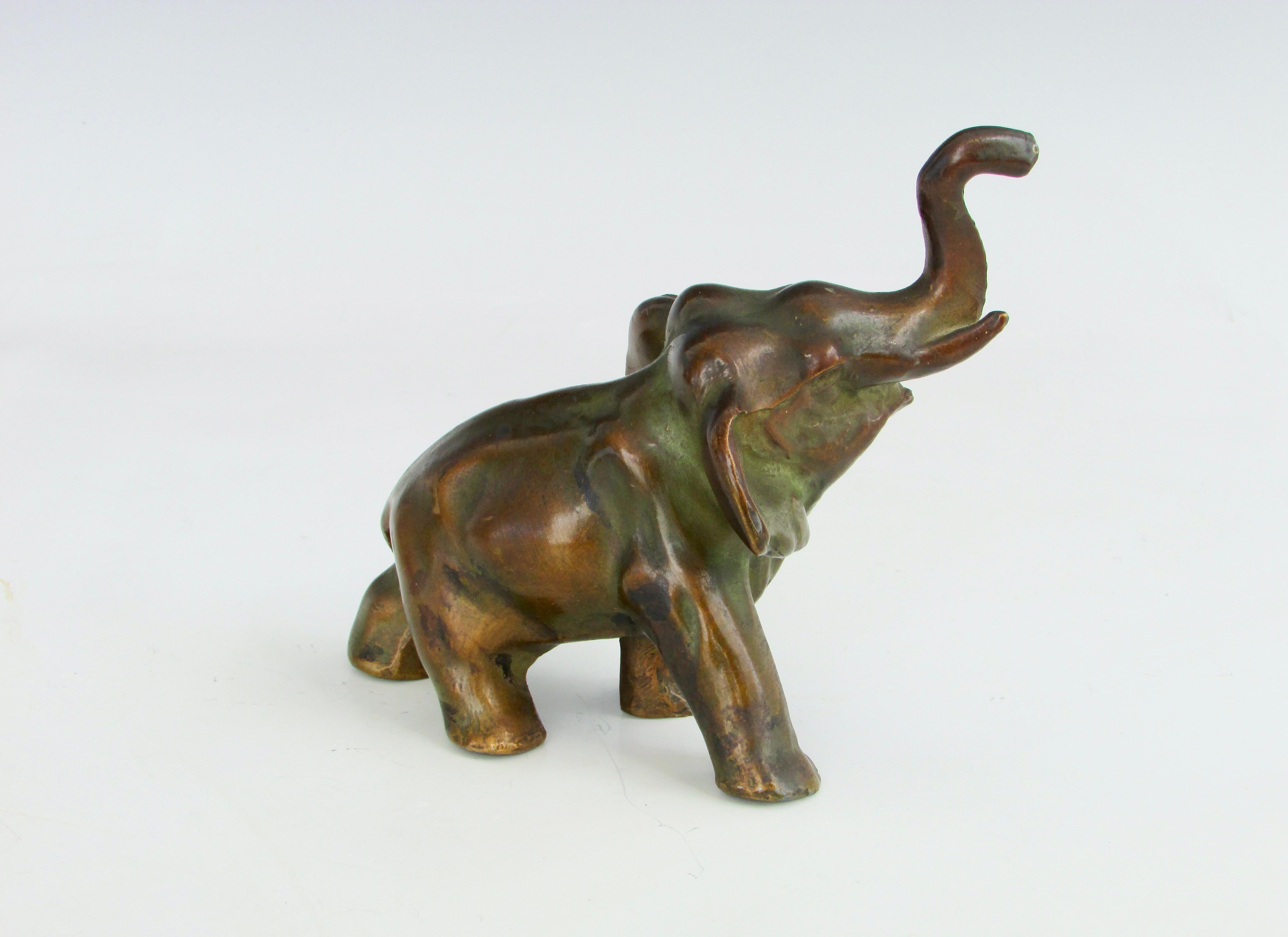 20th Century Desk Top Bronze Elephant Sculpture