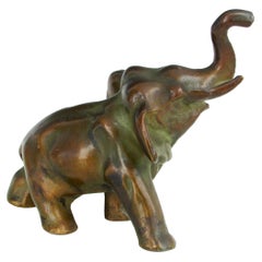 Desk Top Bronze Elephant Sculpture