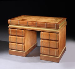 Desk, Vintage, Mahogany, Gilding, Book-Spine Form Drawers, History of England