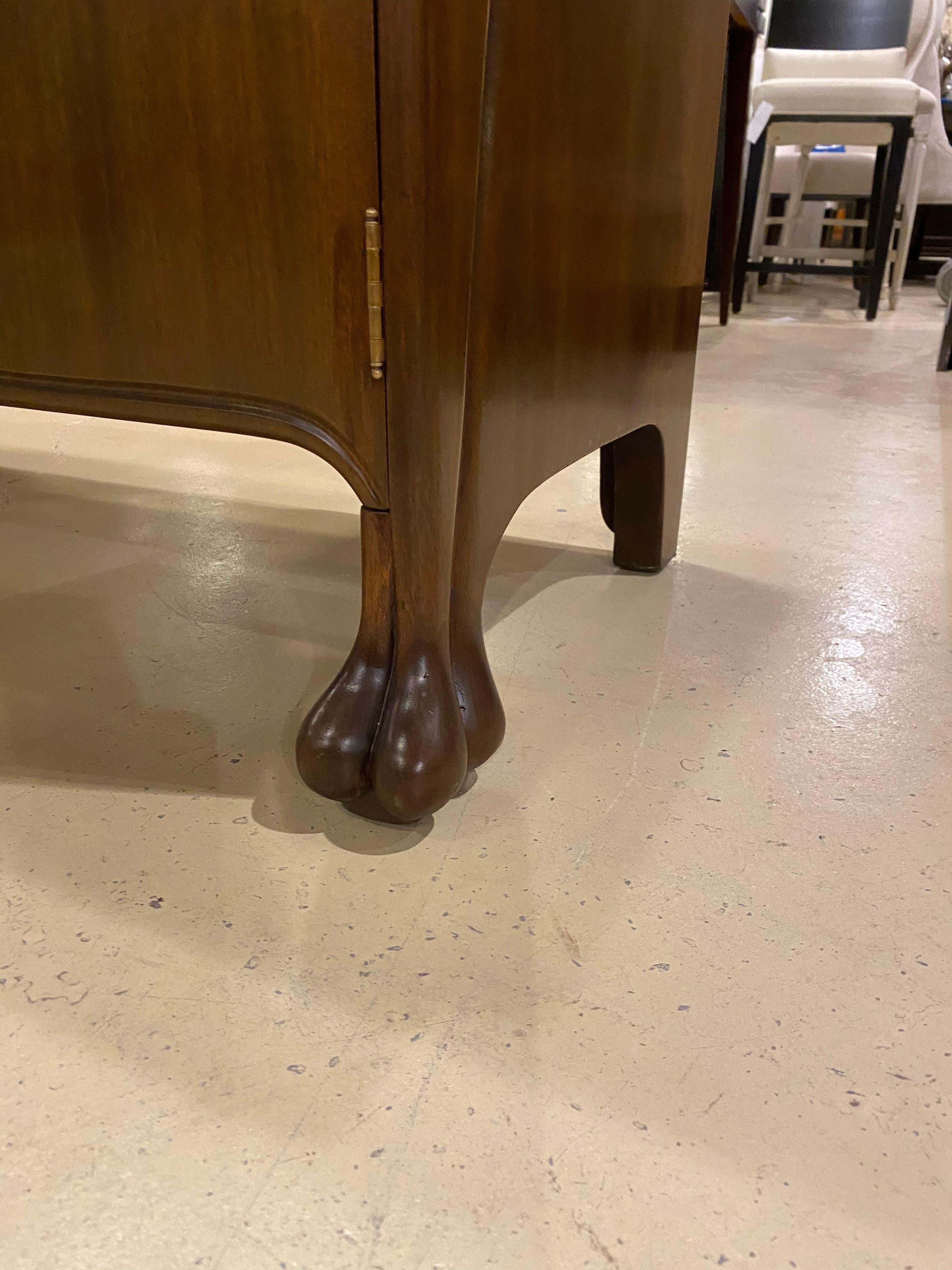 Desk Walnut Art Nouveau with Brass Fittings, Fitted Interior, with Brass Accents For Sale 9