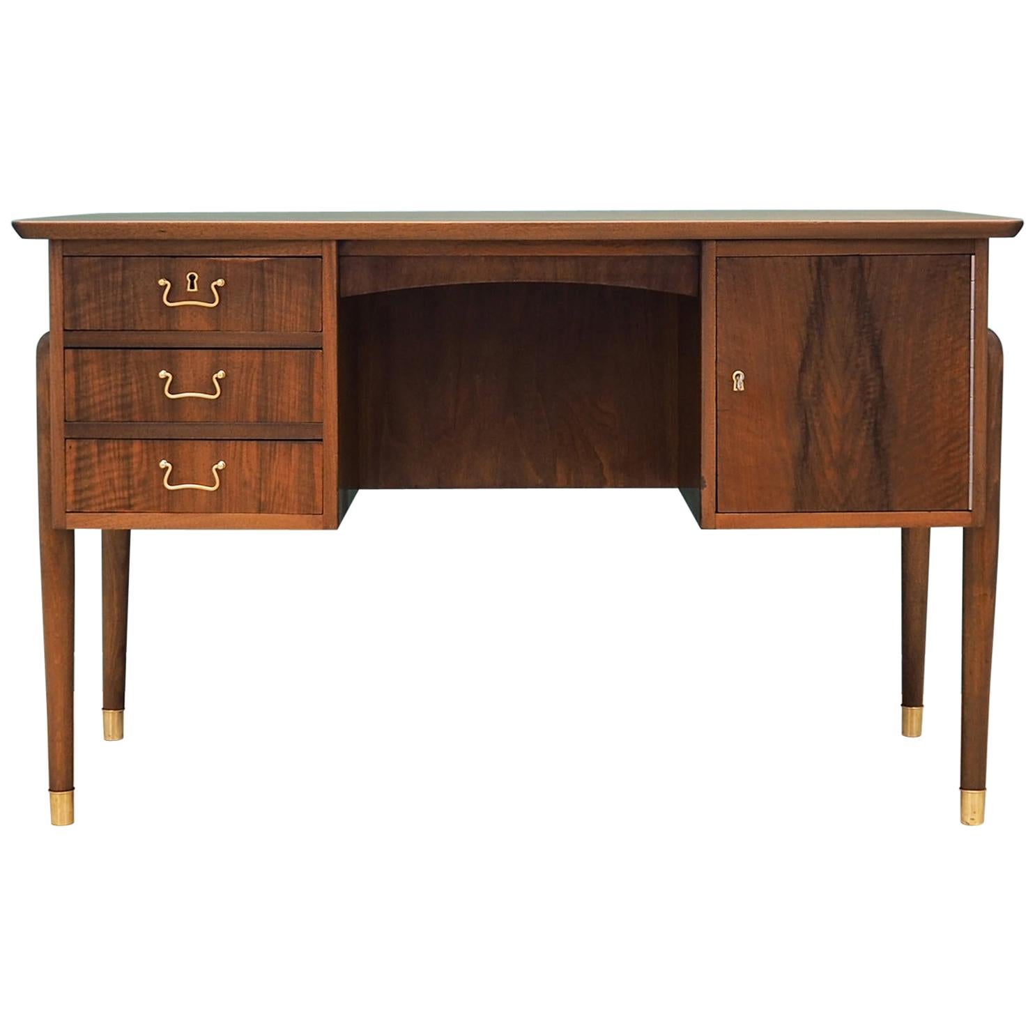 Desk Walnut, Danish Design, 1970s