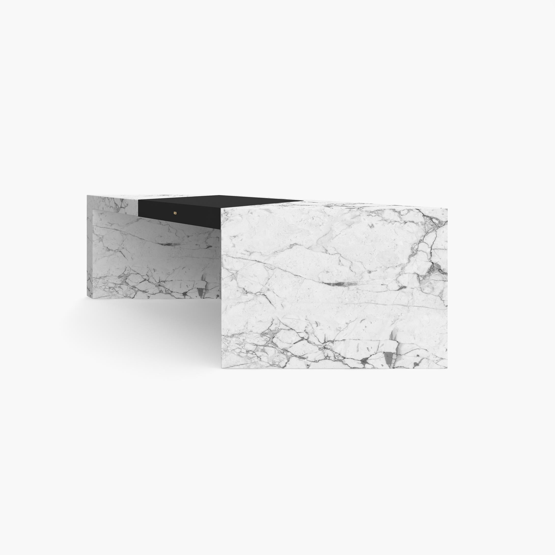 Schreibtisch aus weißem Marmor, 225x75x75cm Trapezform, Deutschland, handgefertigt pc1/1 (Bauhaus) im Angebot