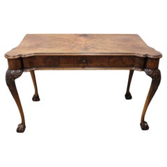 Antique Desk with Burled Wood & Single Drawer