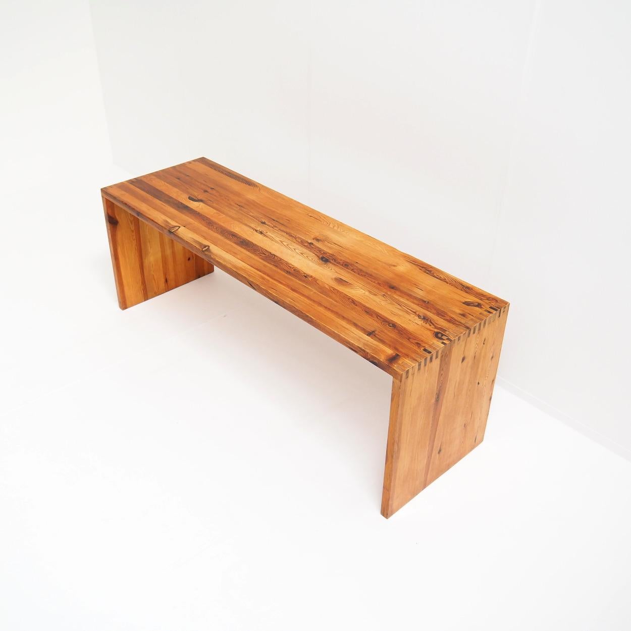 Desk with Drawer Unit in Solid Pine by Dutch Designer Ate Van Apeldoorn In Fair Condition For Sale In Beerse, VAN